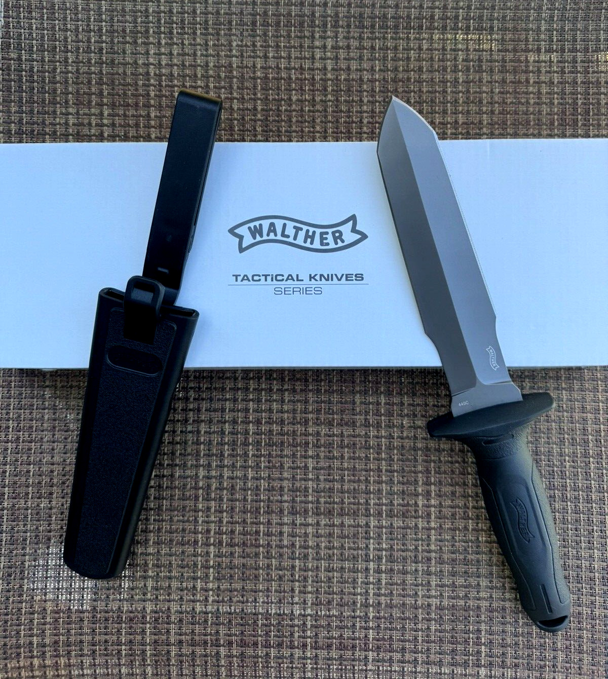 Walther DagTac 1 Fixed Knife 6.5 Double Edge 440C Steel Blade Black Nylon Handle Walther DagTac 1 Fixed Knife 6.5 Double Edge 440C Steel Blade Black Nylon Handle