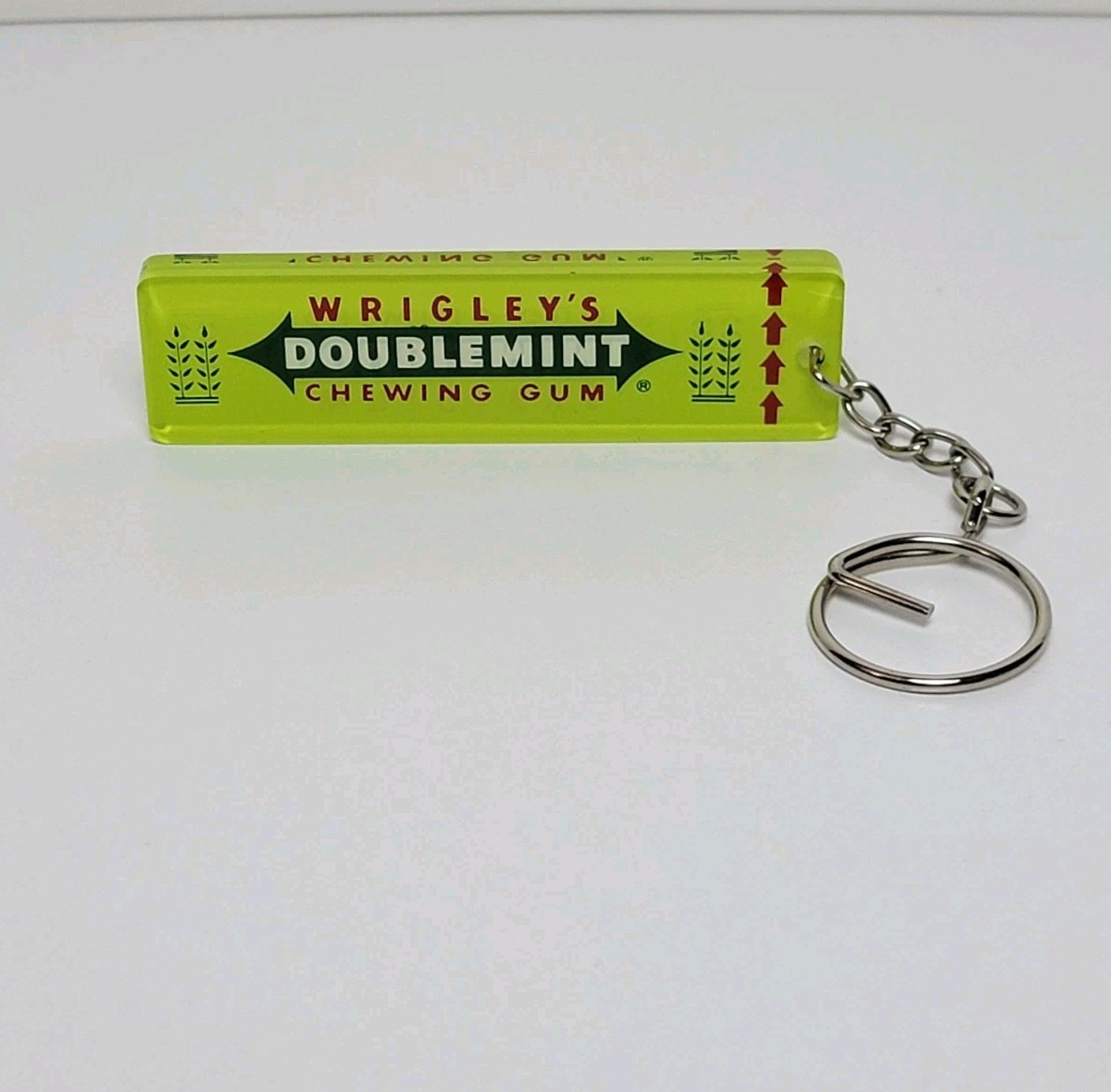 Vintage Wrigleys Doublemint Chewing Gum Acrylic Keychain Fob
