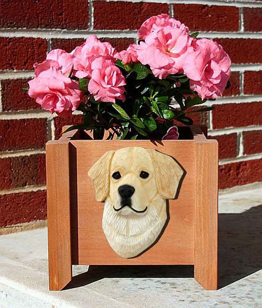 Golden Retriever Planter Flower Pot Cream