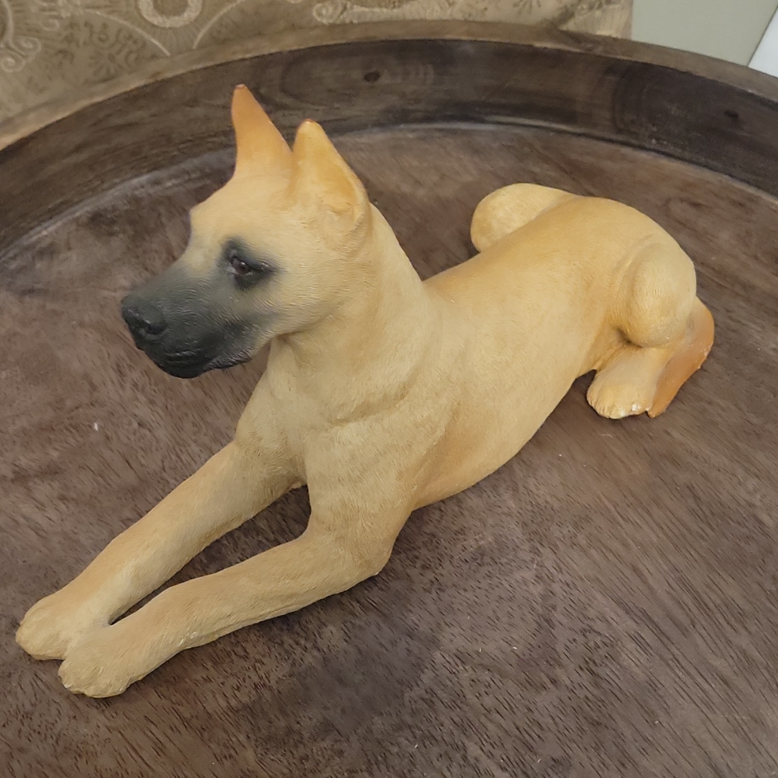 Vintage Sandicast Great Dane Figurine Fawn Sandra Brue 1987 Signed Dog Statue 11