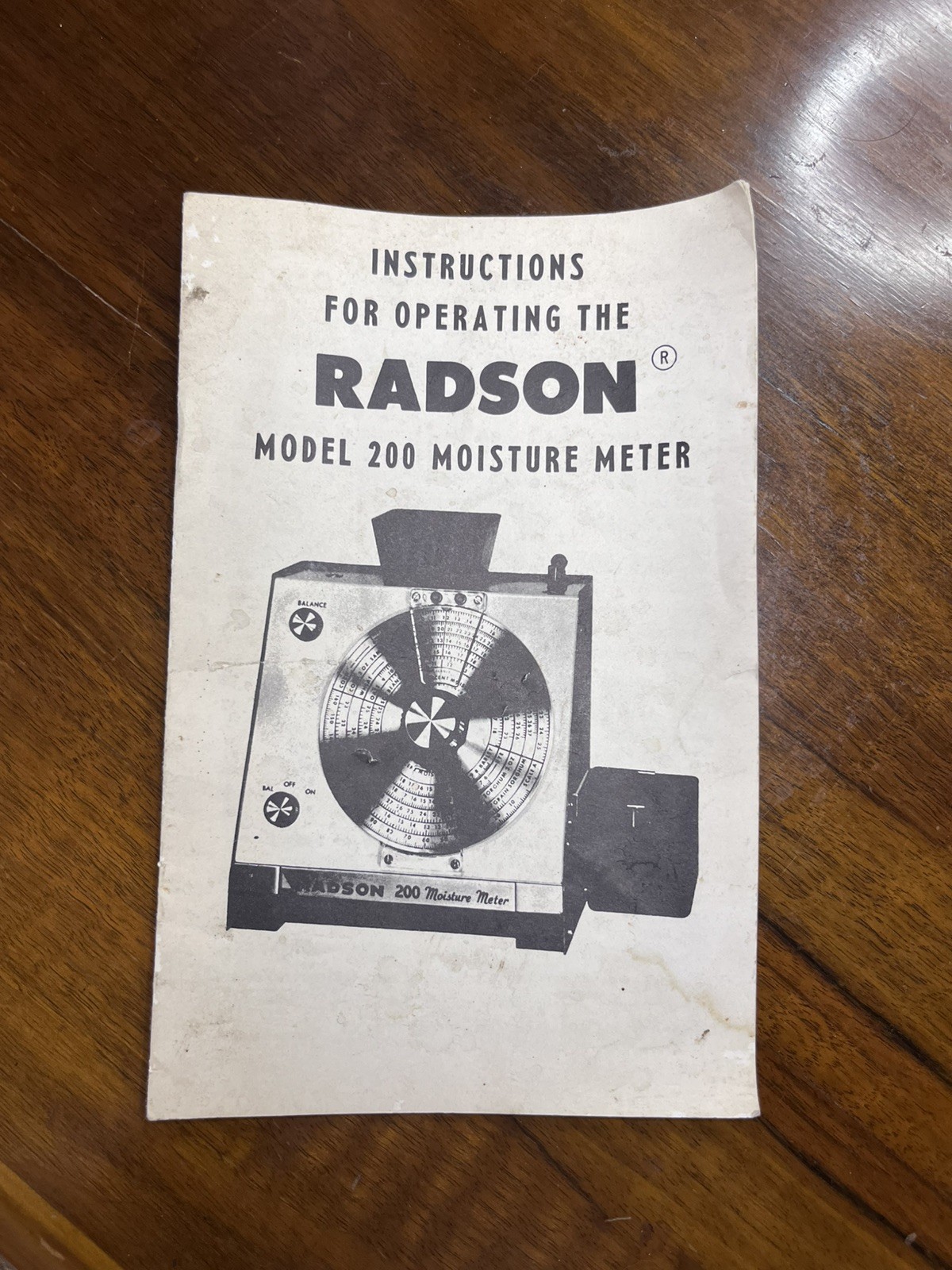 Vintage Radson Model 200 Moisture Meter Instruction Manual in Great Cond
