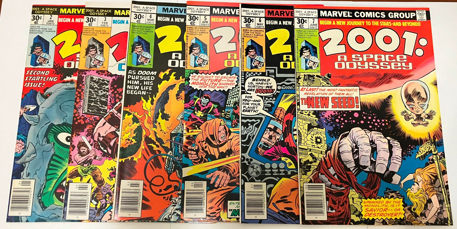 2001 Space Odyssey #2-7. Jack Kirby covers and art. All VF or better 2001 Space Odyssey #2-7. Jack Kirby covers and art. All VF or better
