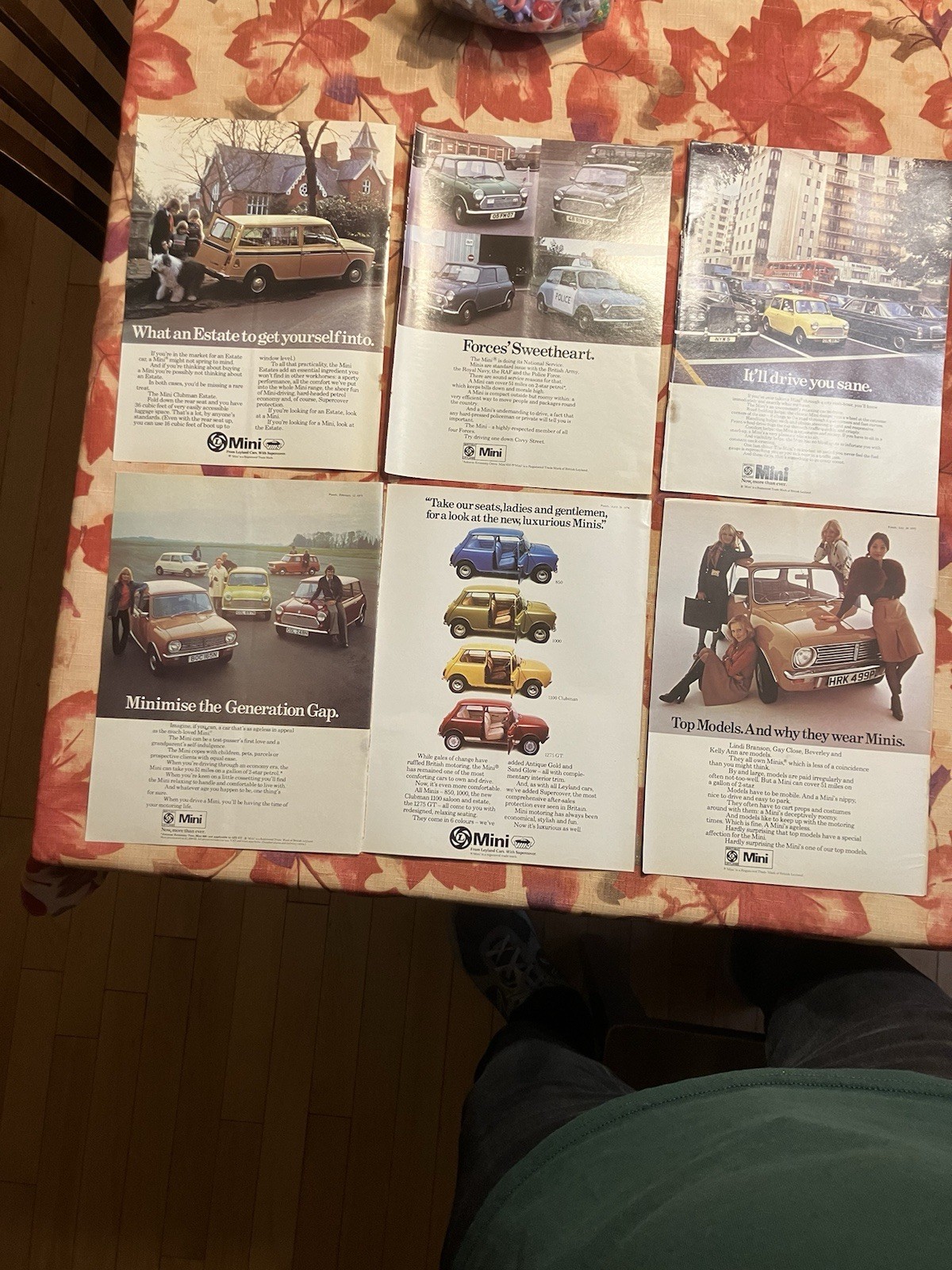 Lot of 6 1975 & 1976 British Leyland Mini 11.5 by 8.5 Print Advertisements