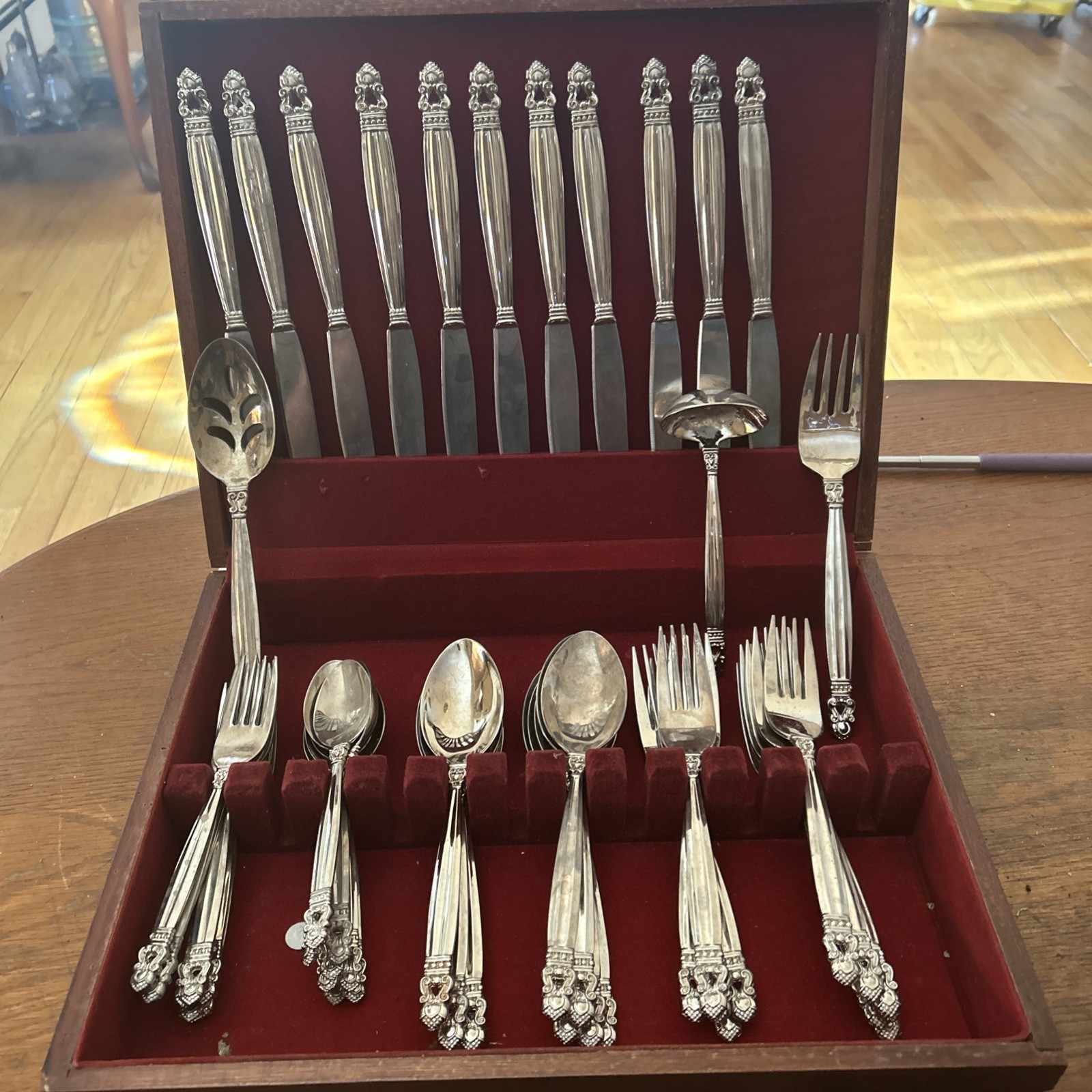 Vtg Godinger 50 Pc. Olde Copenhagen Silver Plate Flatware, Incomplete