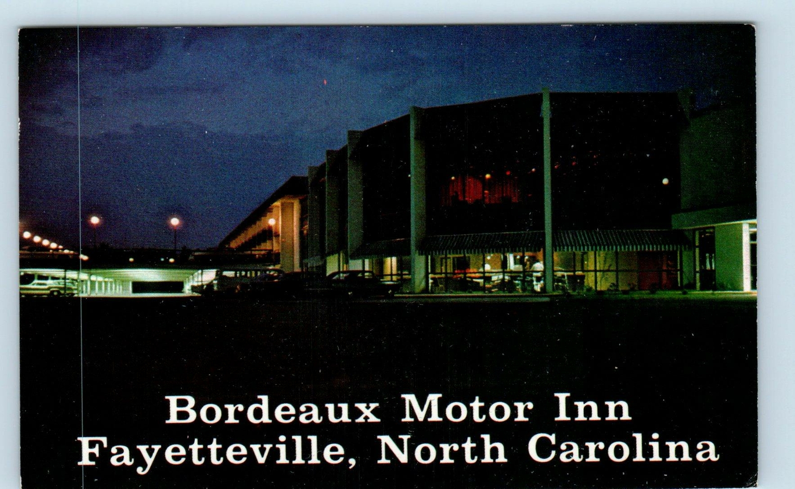 FAYETTEVILLE, NC North Carolina~ BORDEAUX MOTOR INN c1970s Roadside Postcard FAYETTEVILLE, NC North Carolina~ BORDEAUX MOTOR INN c1970s Roadside Postcard