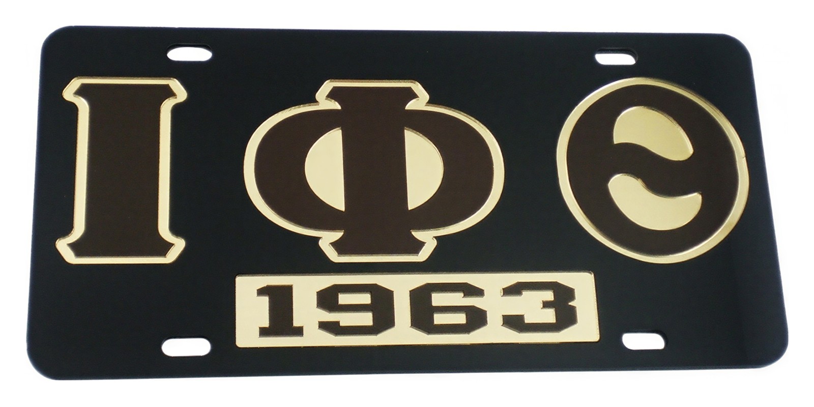 Iota Phi Theta 1963 Mirror Insert Tag License Plate [Black - Car/Truck]