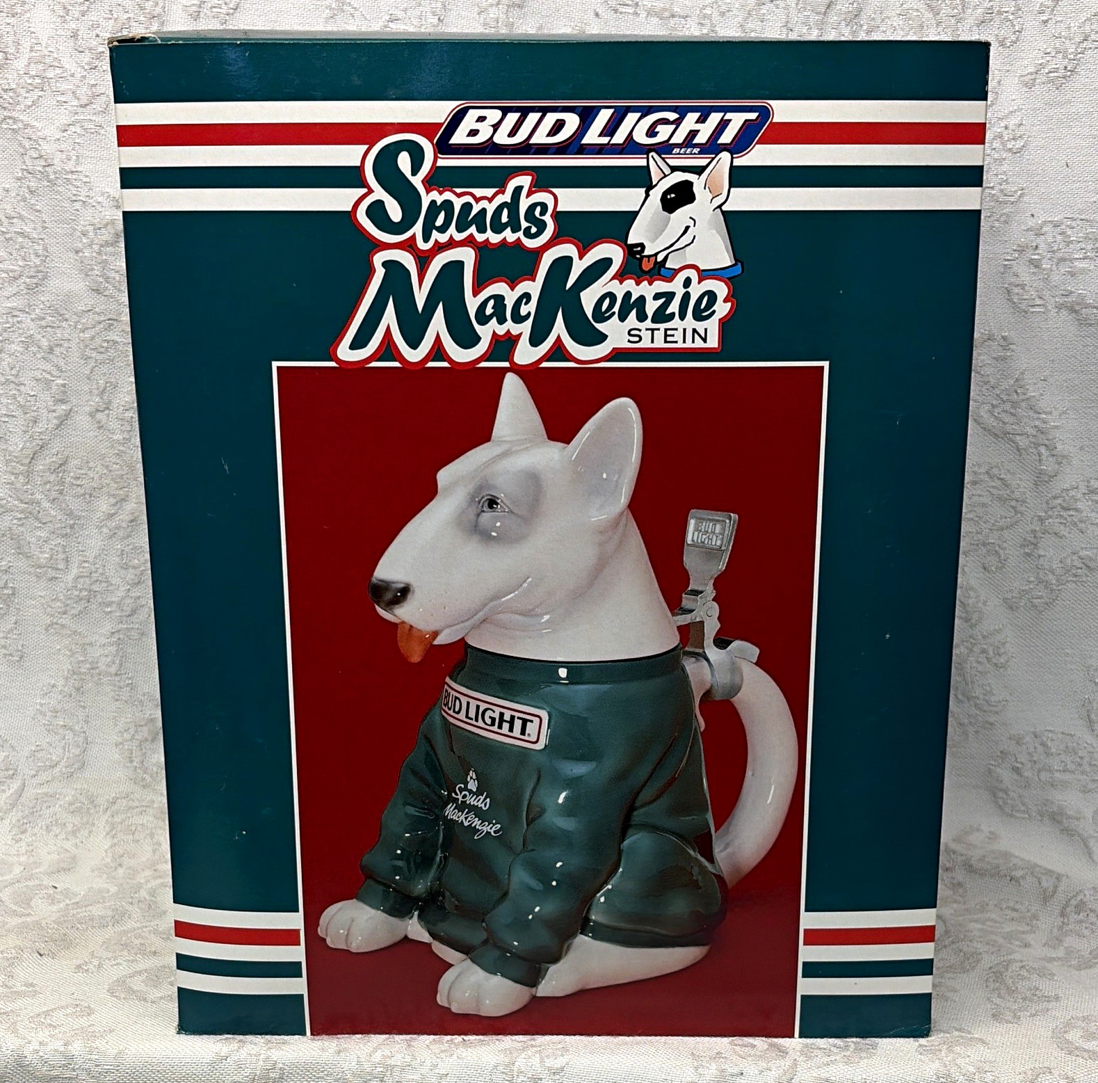 Bud Light Spuds MacKenzie Lidded Stein Breweriana Handcrafted in Germany