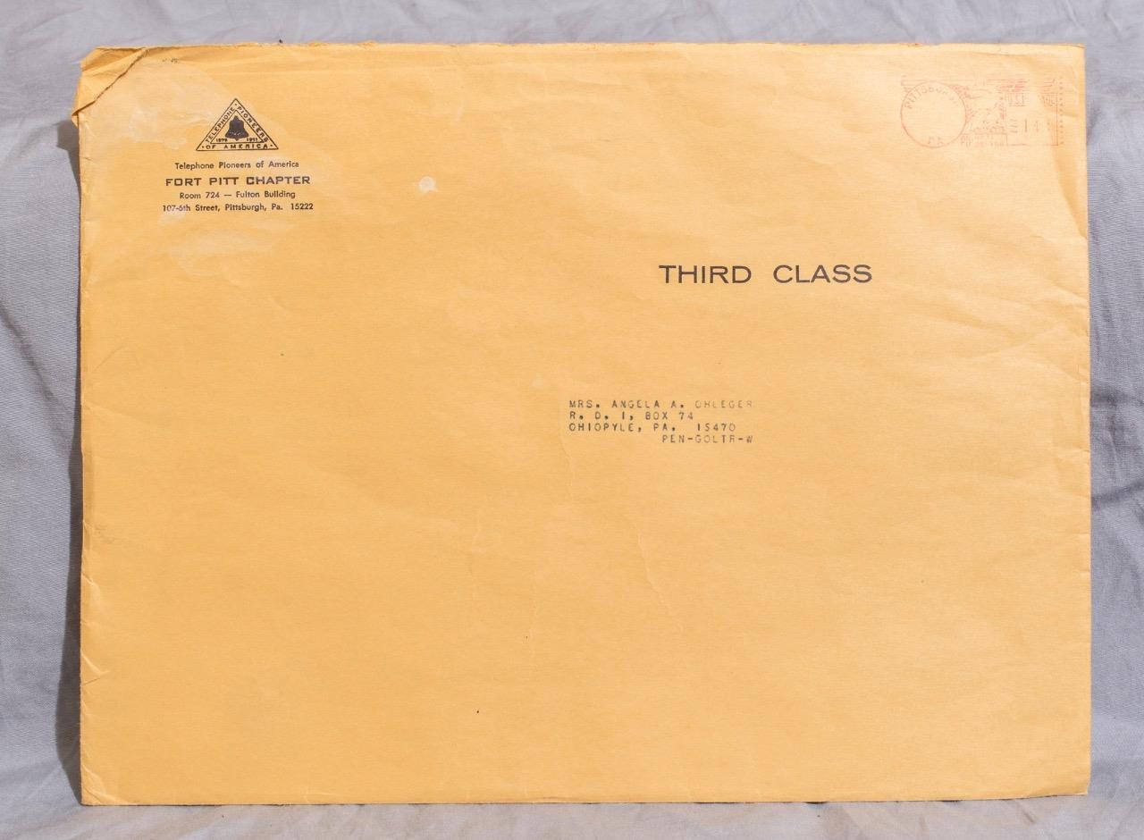 Telephone Pioneers of America Pittsburgh Chapter Envelope Telephone Pioneers of America Pittsburgh Chapter Envelope