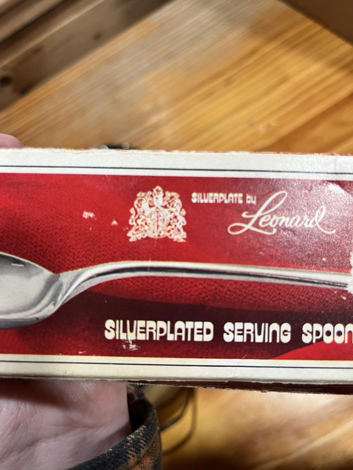 Leonard Serving Spoon Silverplate Shell Shape N8005 With Box  Unused
