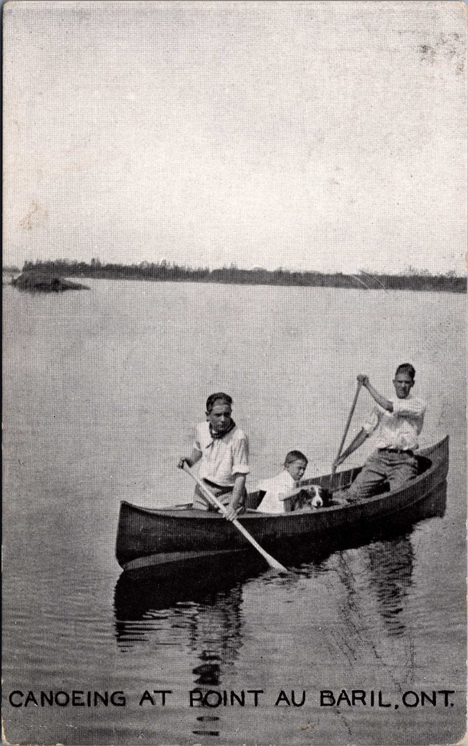 Canoeing Point Au Baril ONT 1910 RPPC Warwick Bros Rutter Toronto Canada