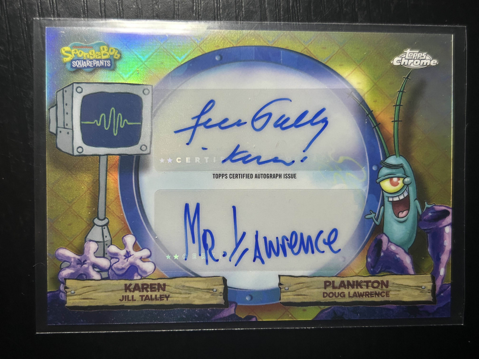 Karen Plankton 2025 Topps Chrome Spongebob #DA-KP Dual VIP Auto