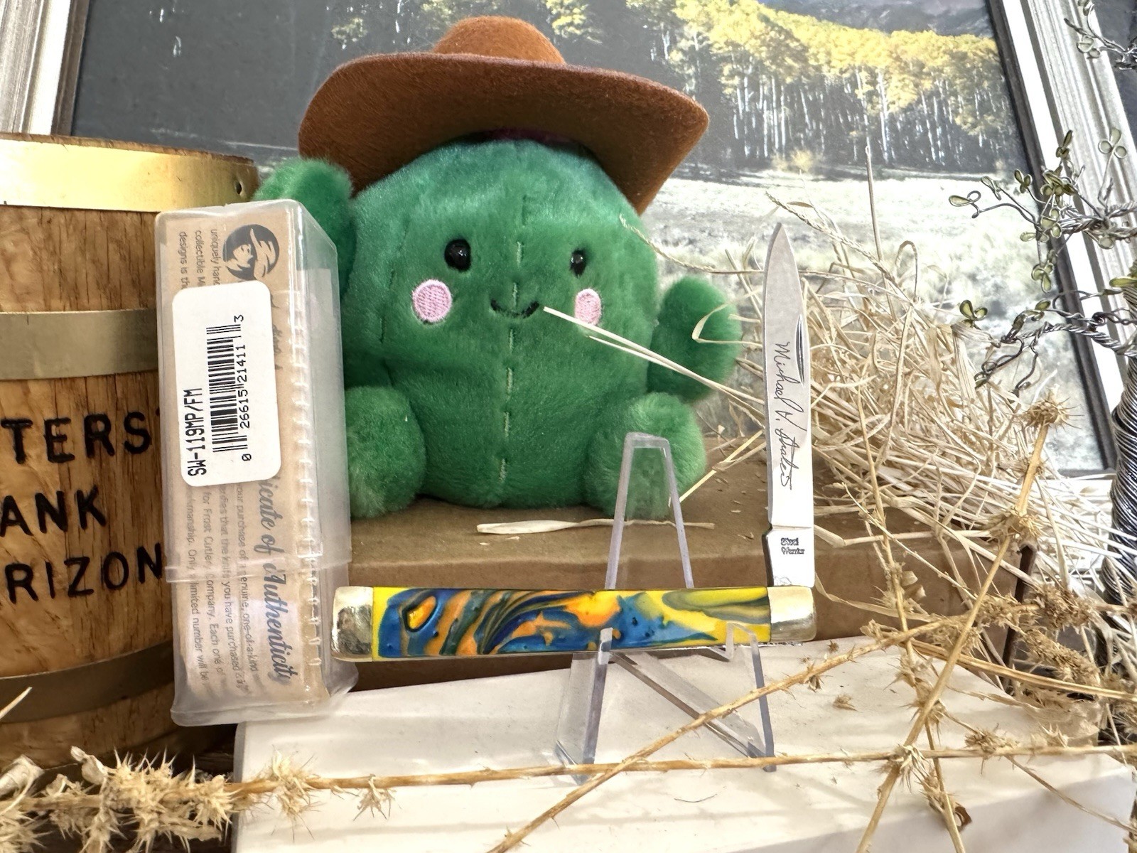 MICHAEL PRATER SW-119MP/FM Feather Macaw Swirl Resin Handle Doctor's Knife NIB