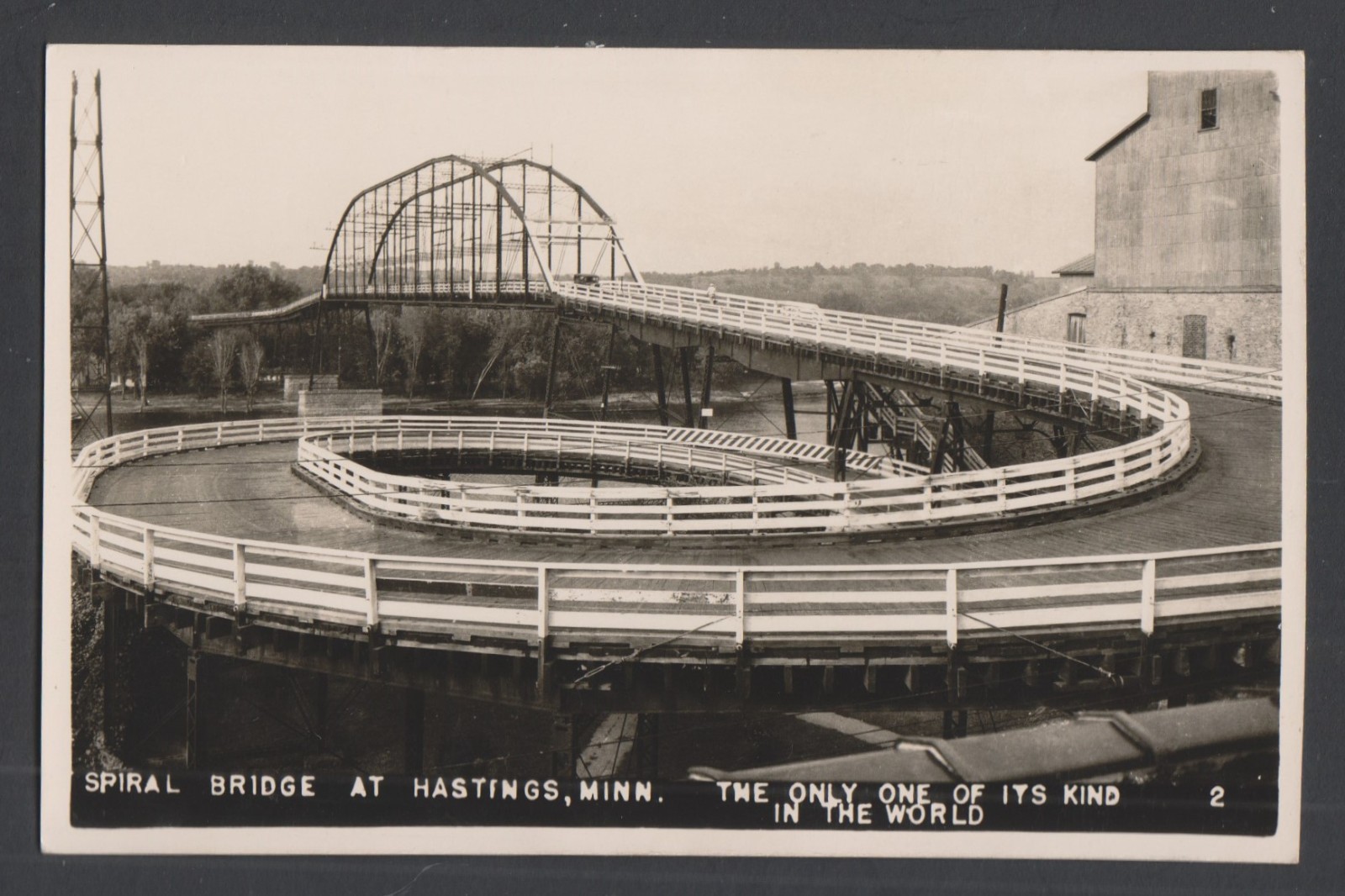 RPPC Spiral Bridge at Hastings Minnesota vintage photo postcard unposted