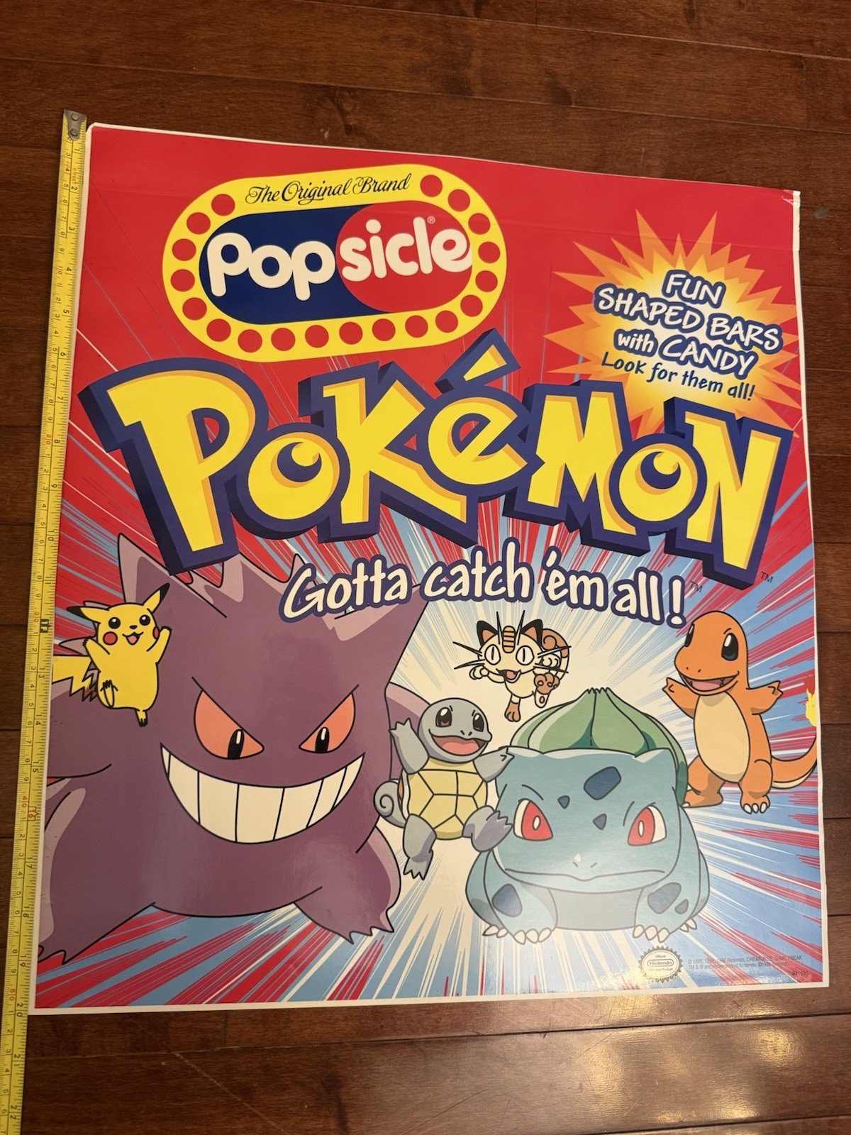 HUGE Pokémon Licensed Popsicle Decal 1999 26x24