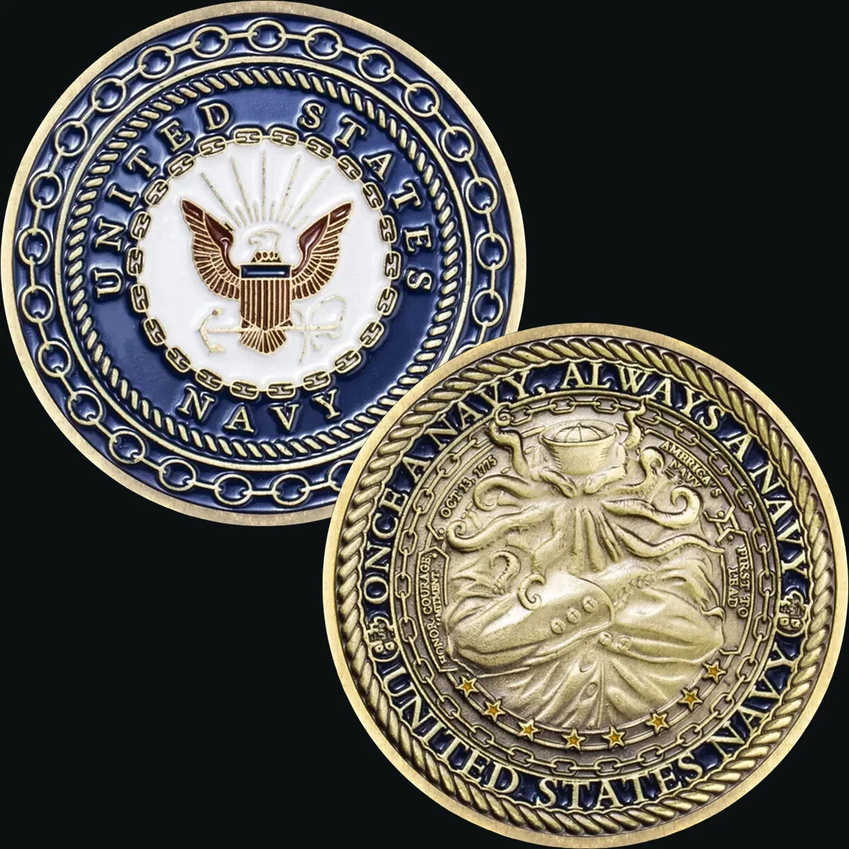 Navy Once A Navy Challenge Coin Collectable Commemorative Military 1-pc