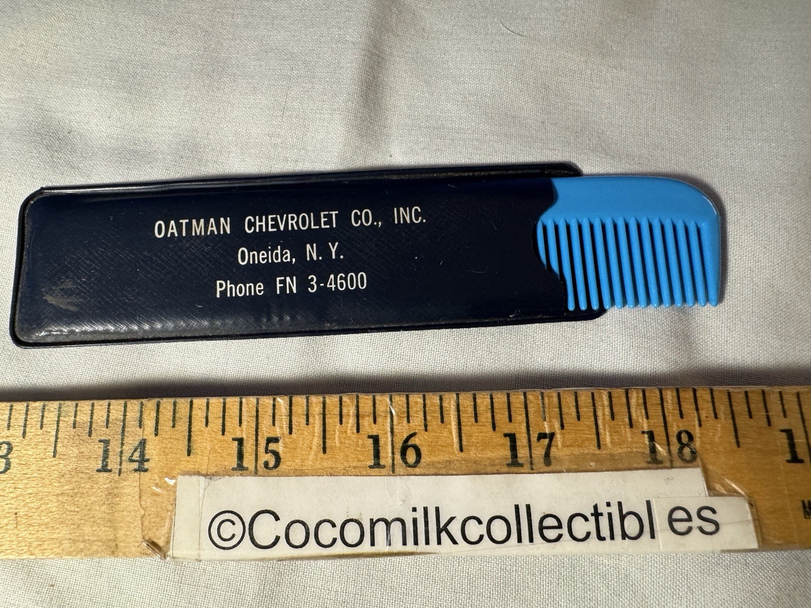 Vintage 1950's Advertising Men's Comb Oatman Chevrolet Co Oneida NY Chevy Auto Vintage 1950's Advertising Men's Comb Oatman Chevrolet Co Oneida NY Chevy Auto