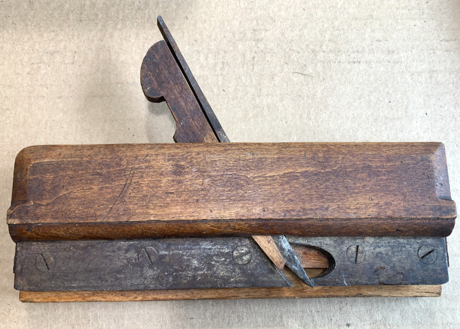 ANTIQUE DARK OAK Wood RABBET PLANE EXCELLENT CONDITION - KING & COMPY HULL