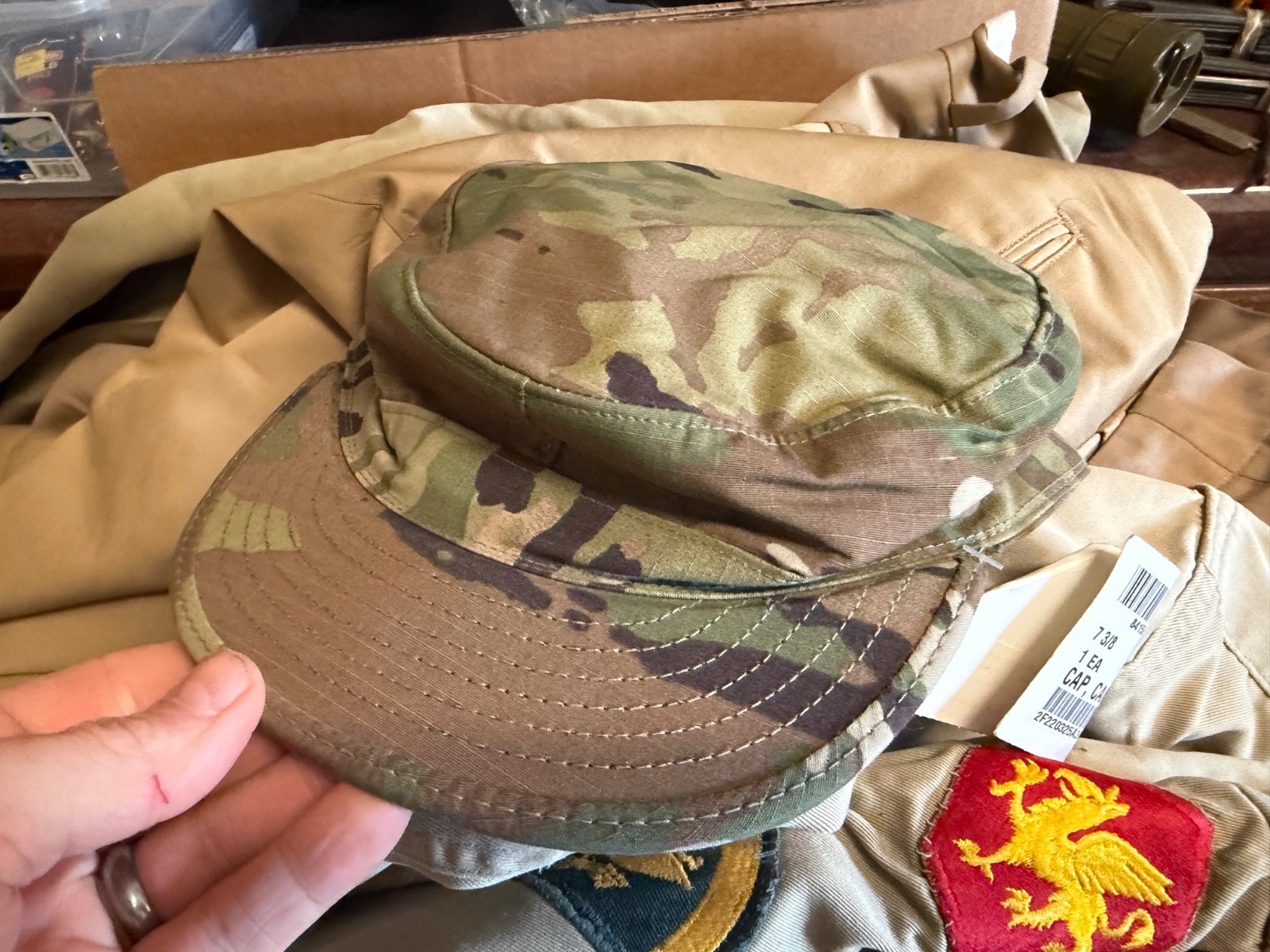 ORIGINAL IRAQ WAR FREEDOM US ARMY OCP CAMO FIELD CAP-LARGE, 2015