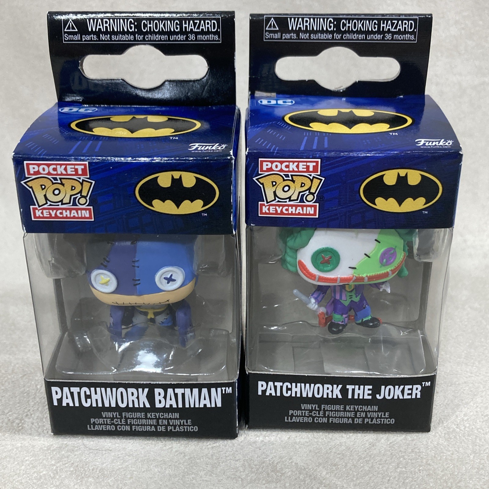 NEW Patchwork Batman & Patchwork The Joker Vinyl Funko Pocket Pop keychain Set. NEW Patchwork Batman & Patchwork The Joker Vinyl Funko Pocket Pop keychain Set.