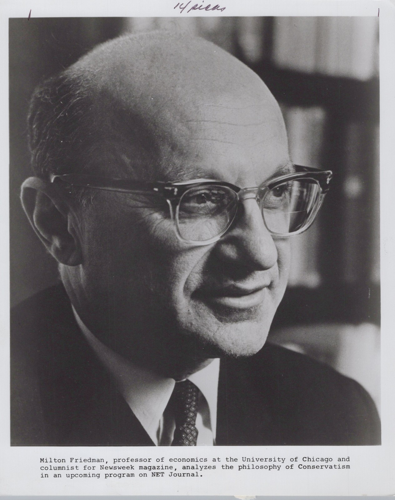 Milton Friedman NET Economics Journal Interview 1968 - Original Press Photo