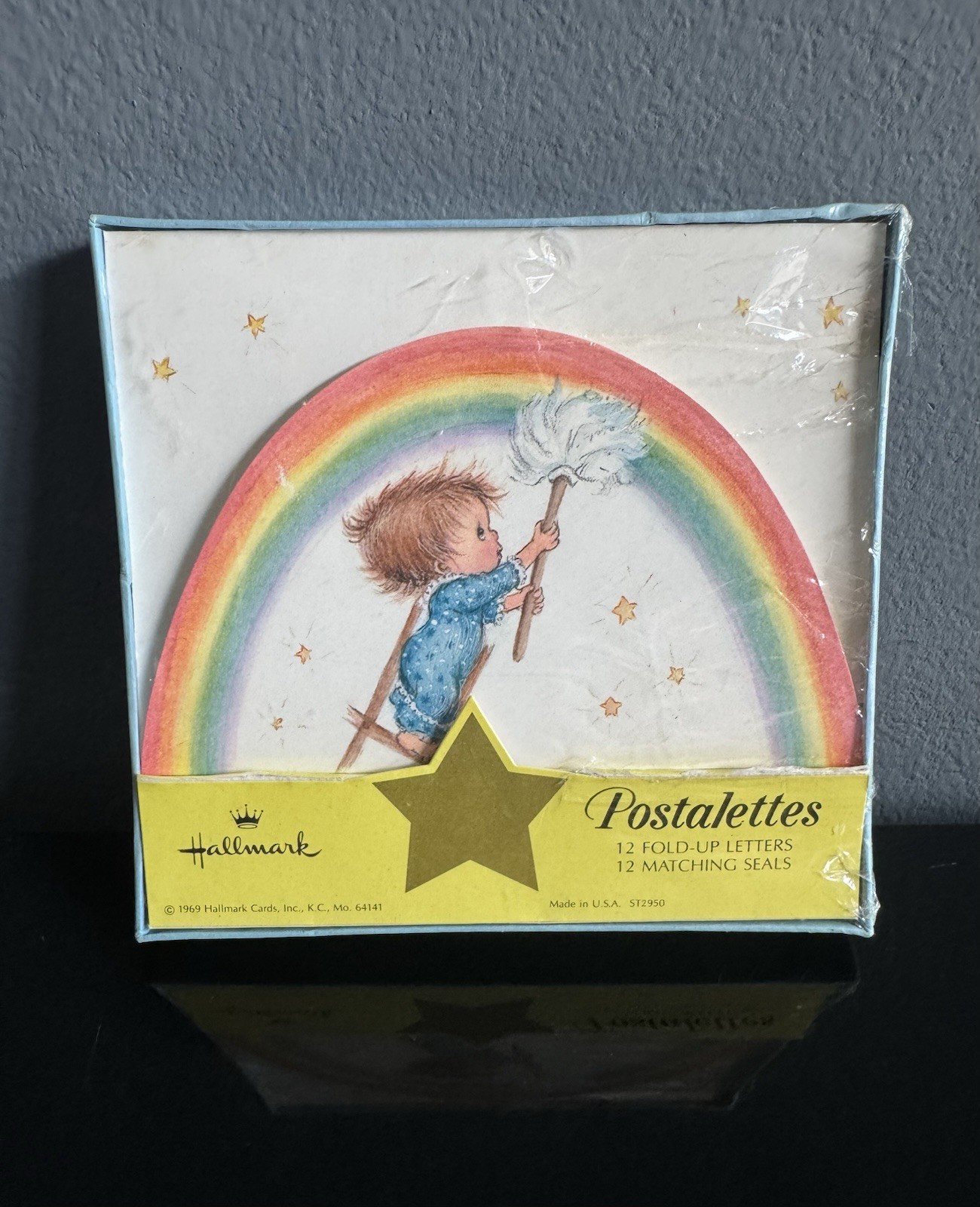 NEW VTG 1969 Hallmark BETSEY CLARK  Postalettes 12 Notecards & 12 Seals SEALED