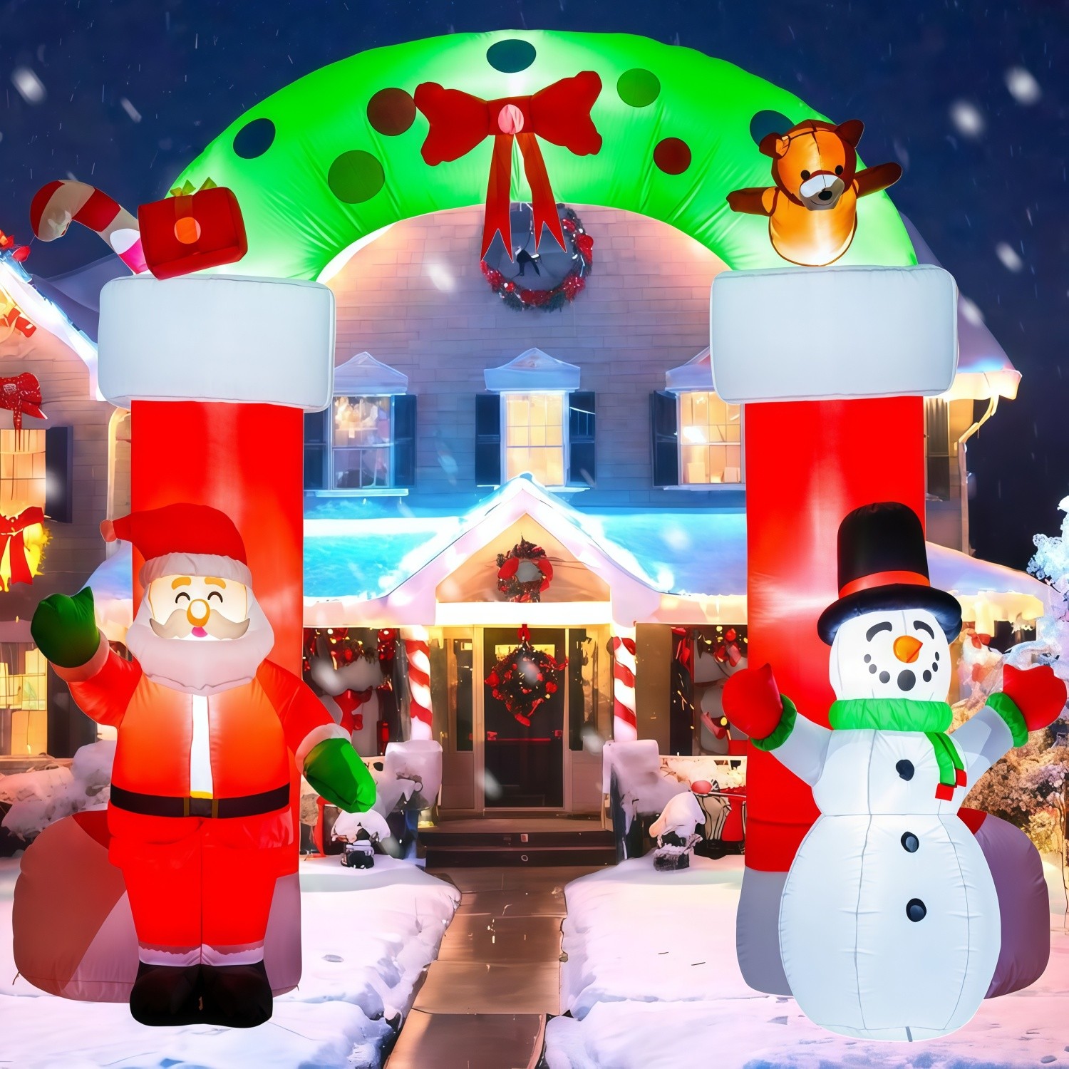 8.2FT Christmas Giant Inflatable Santa Claus & Archway for Outdoor Indoor Garden