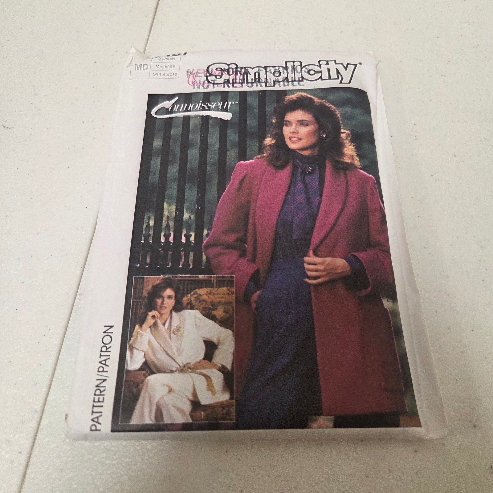 Vintage 1985 Simplicity 7161 Lined Jacket Coat Pattern Size Medium 14-16 80s USA