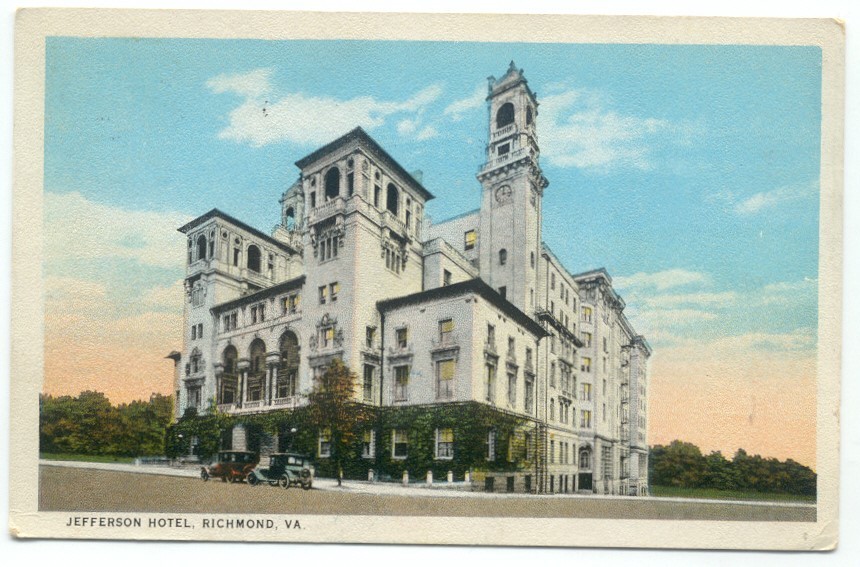 Jefferson Hotel Richmond VA Old Postcard Virginia
