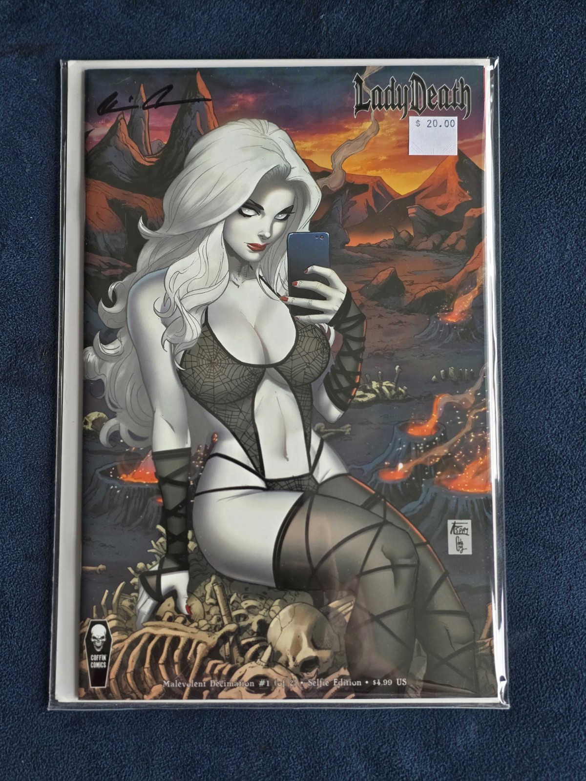 Lady Death Malevolent Decimation #1 Selfie Signed Brian Pulido COA 2021