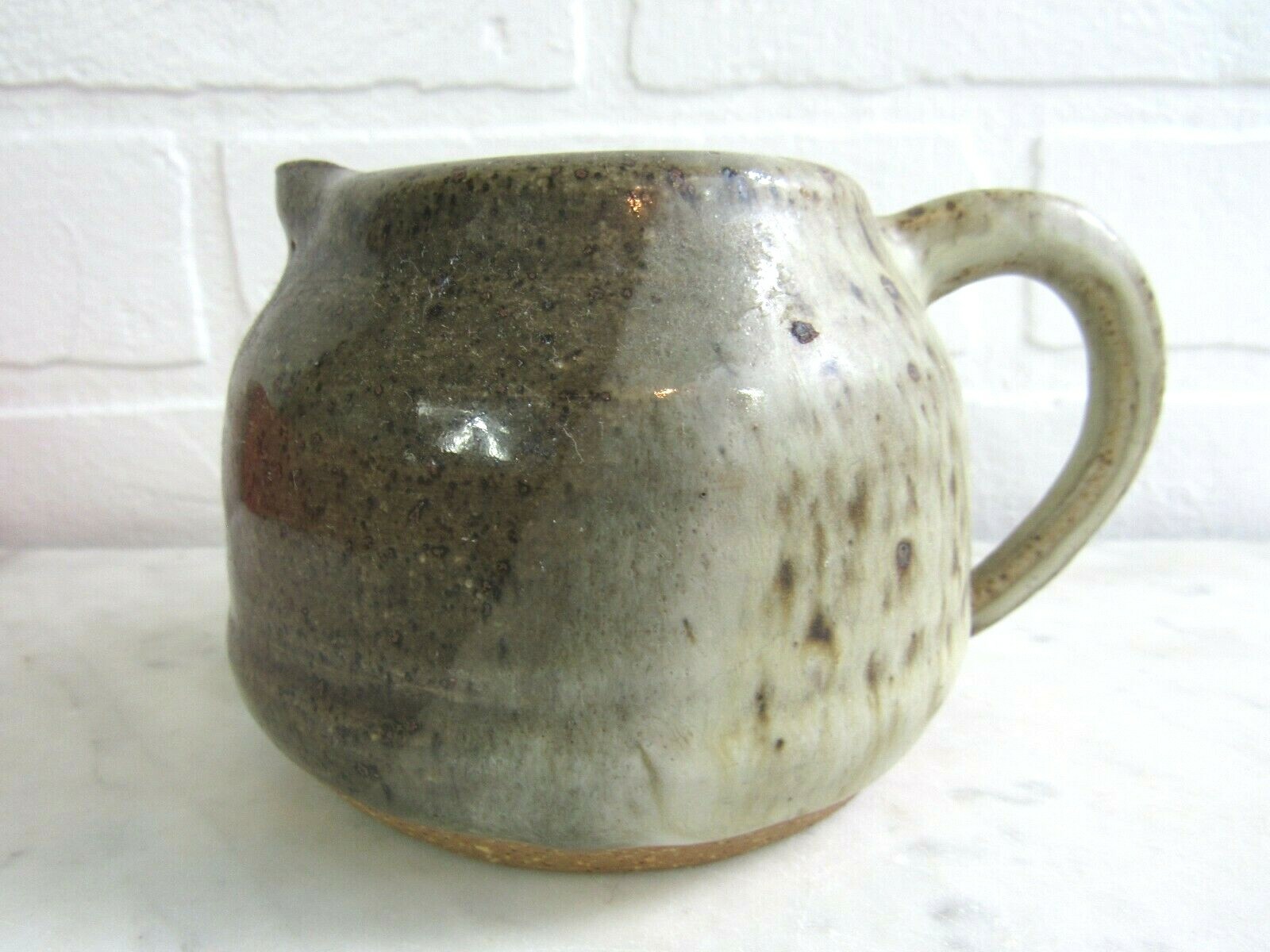 Vintage Studio Art Pottery Pitcher Signed Hand Thrown Stoneware 
