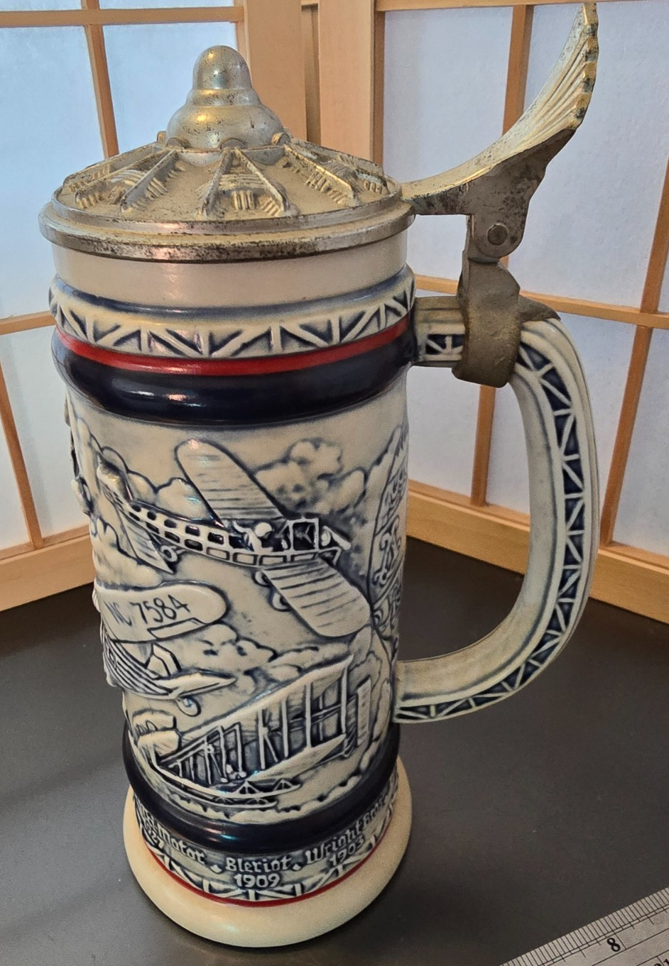 Vintage 1981 Avon Flying Classics Stein with Pewter Lid