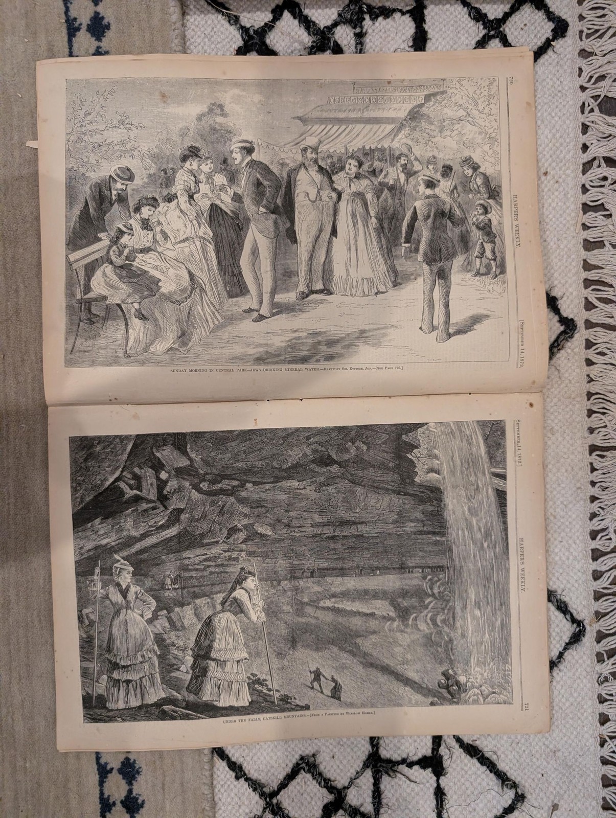 1872 Winslow Homer Catskill Falls Harpers Weekly Sept 14 Thomas Nast