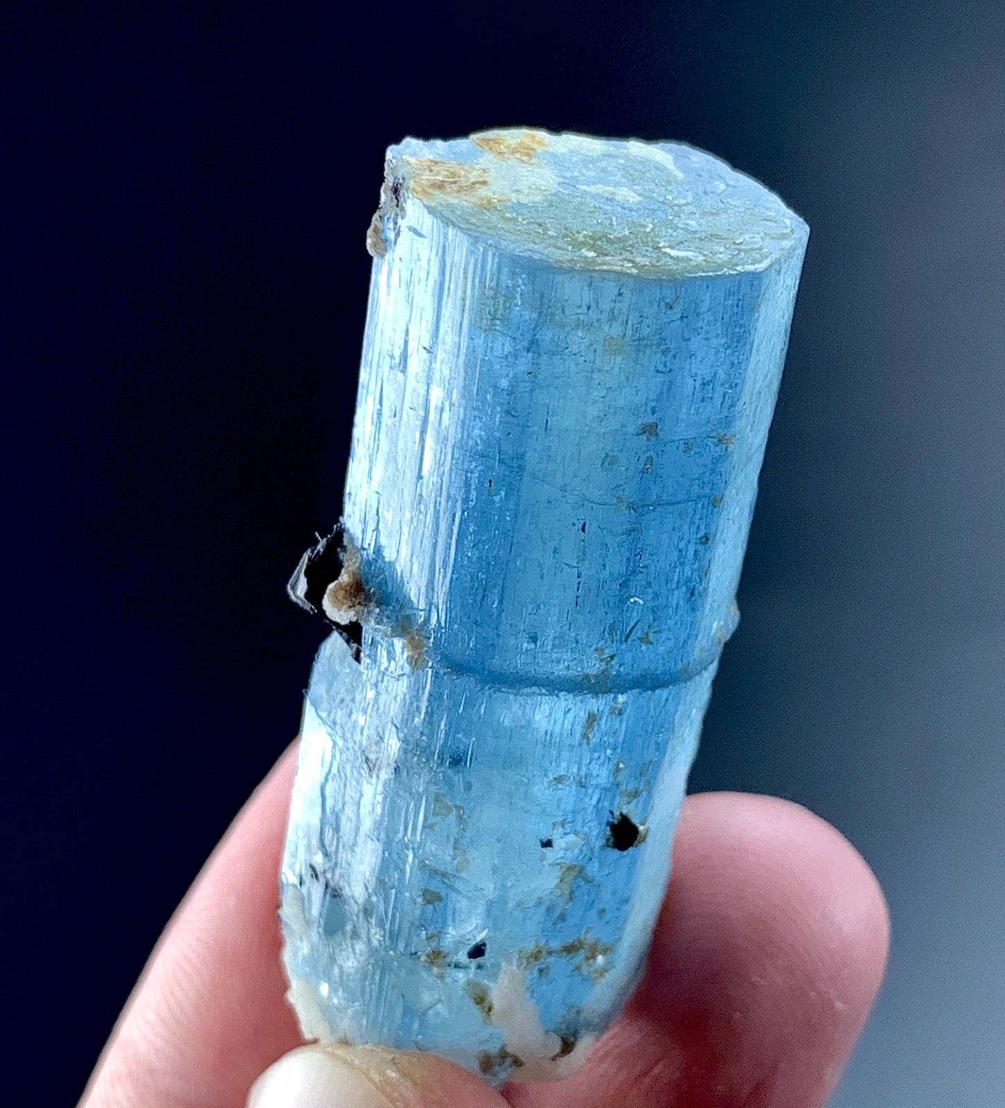 129 Carat Natural Blue Aquamarine Crystal specimen from Afghanistan.
