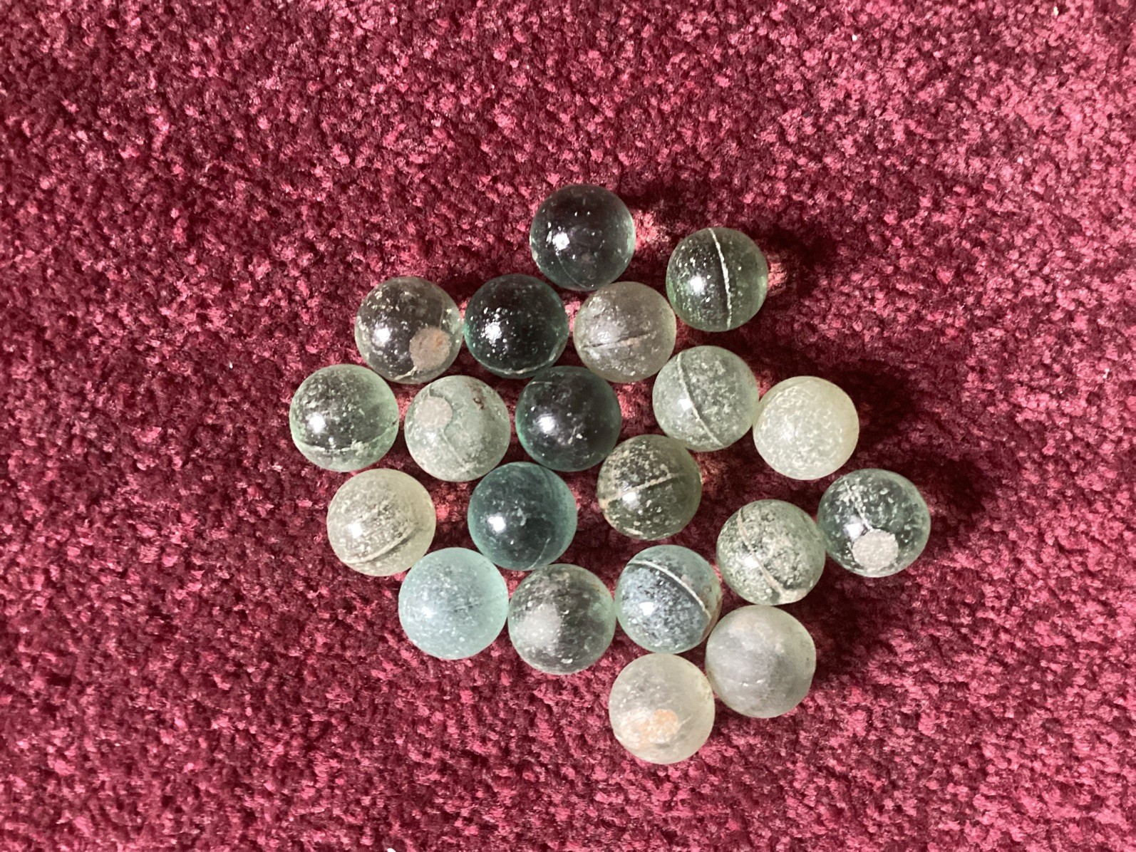 20x Original Codd Bottle Marbles Glass Alley Pop Bottle   c 1880-1910 