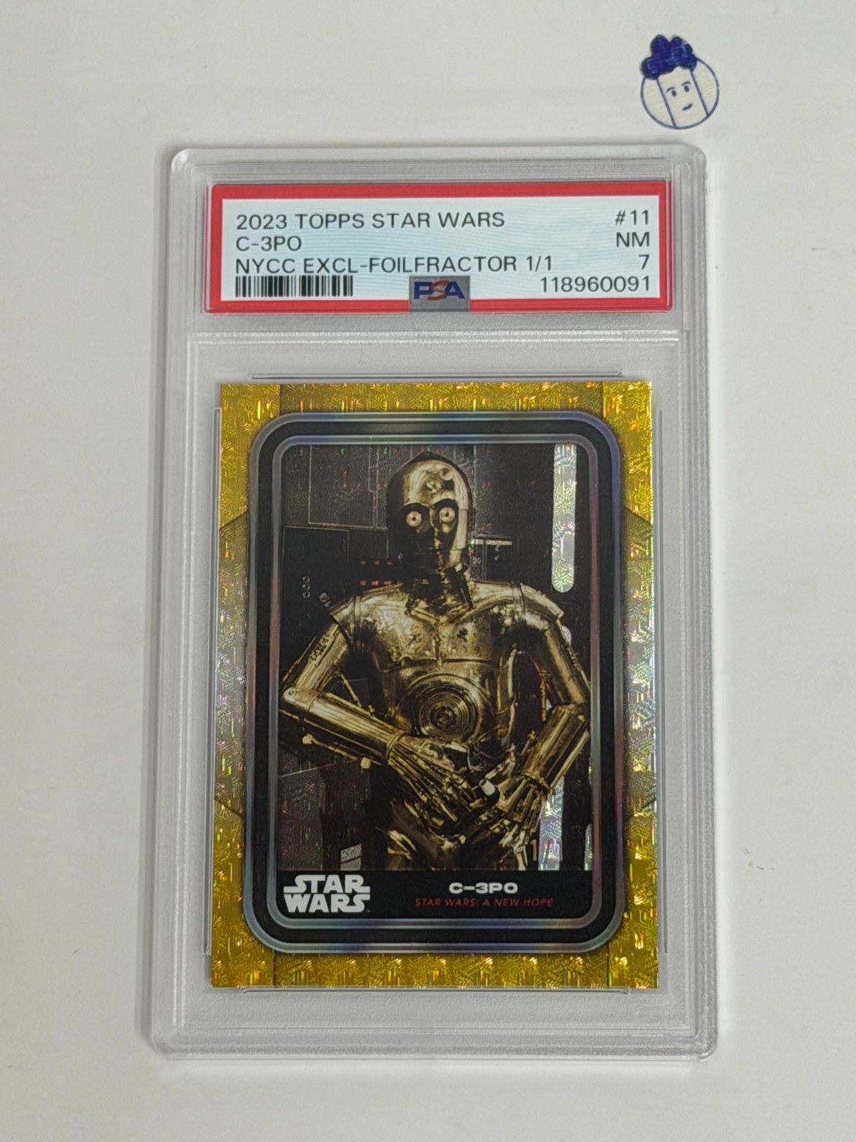 2023 Topps Star Wars New York Comic Con #SWBNY-11 C-3PO Foilfractor 1/1 PSA 7