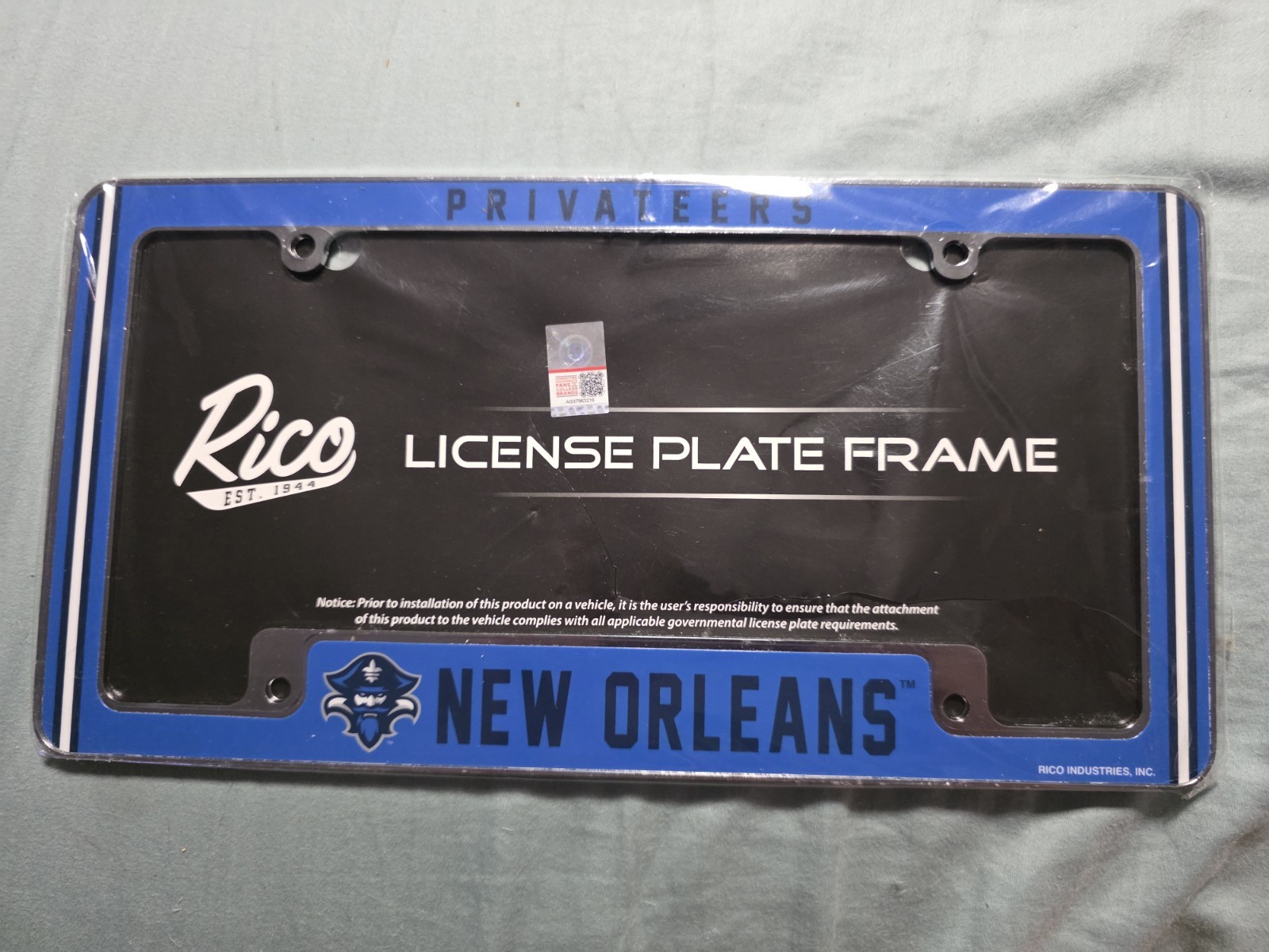 Rico Industries New Orleans Privateers License Plate Frame