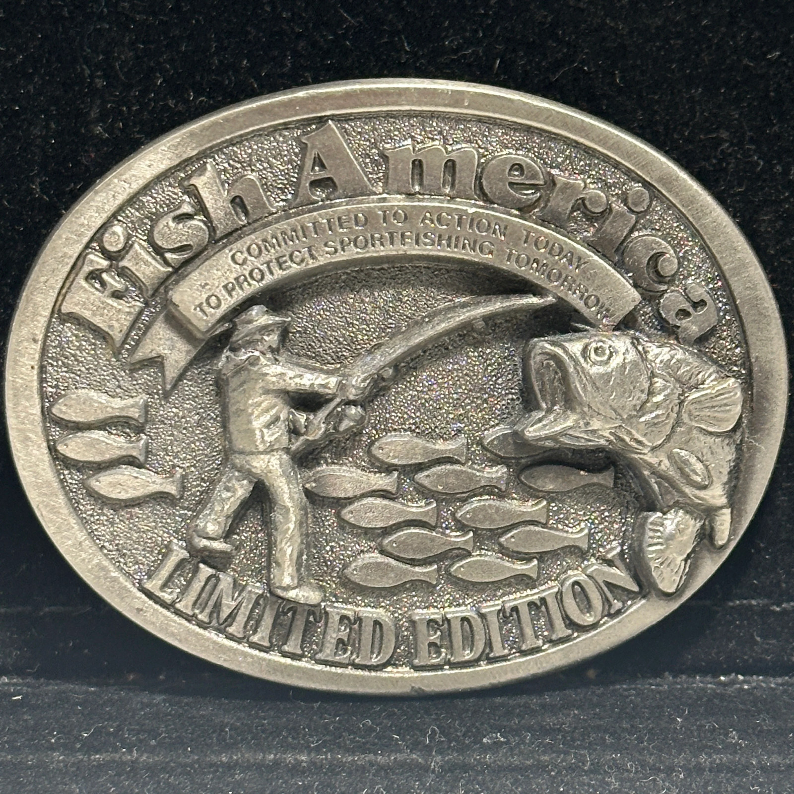 Fish America Vintage Trout Fishing Angler Limited Edition Collector Belt Buckle