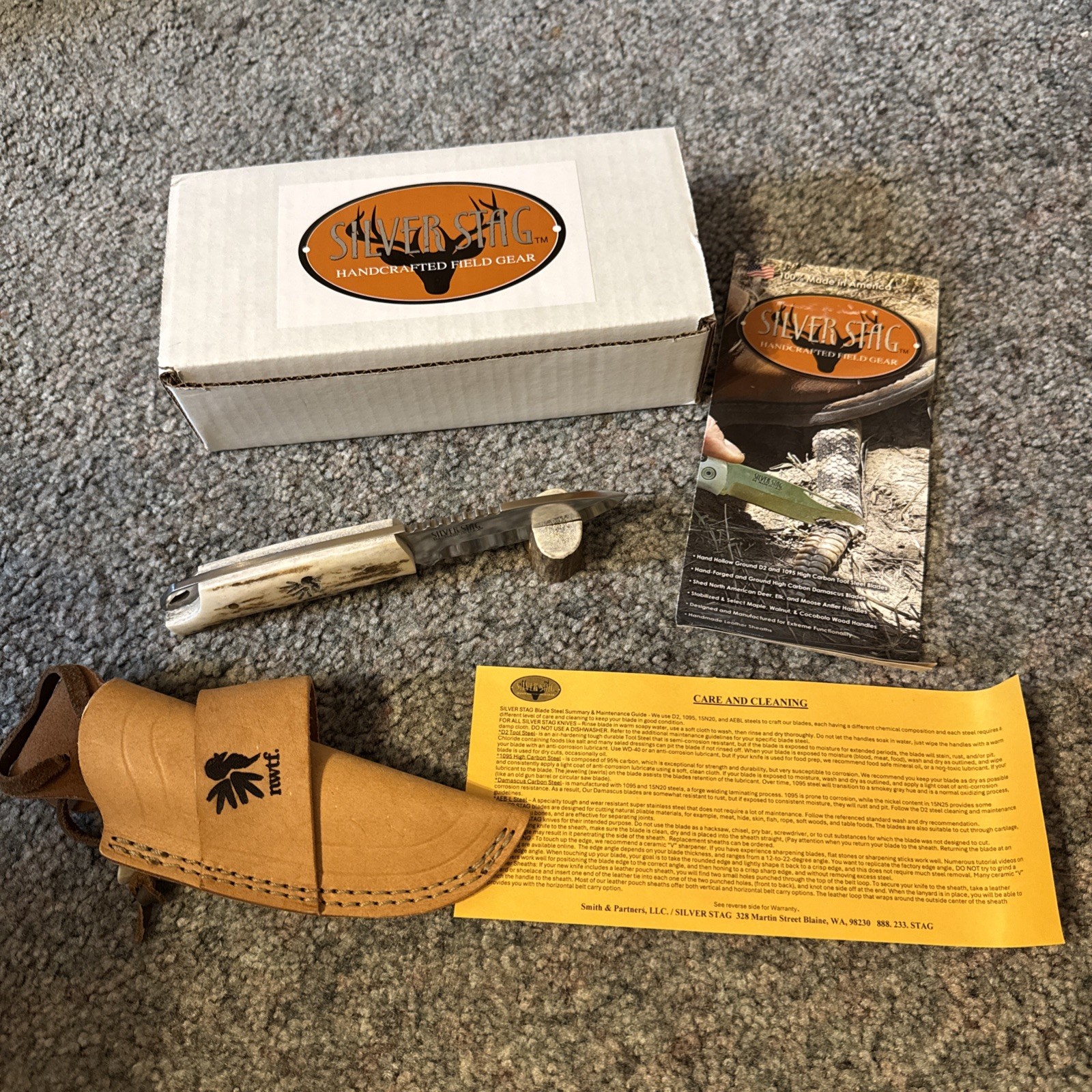 Silver Stag NWTF 2026 Limited Edition D2 Fixed Blade, Elk Antler, Sheath Silver Stag NWTF 2026 Limited Edition D2 Fixed Blade, Elk Antler, Sheath