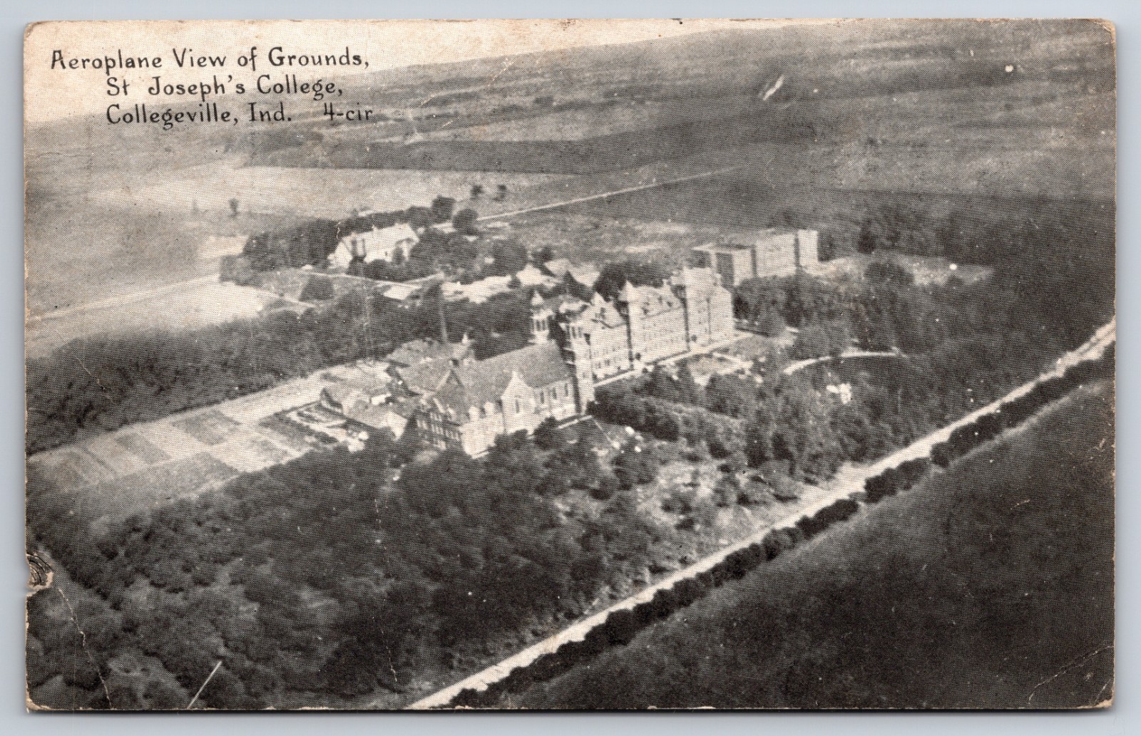 Aeroplane View of Grounds St. Joseph\'s College Collegeville Indiana C.R. Childs