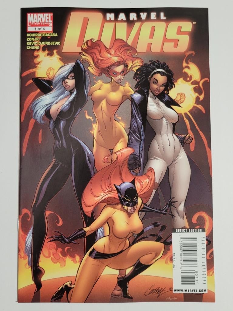 Marvel Divas #1 2009 NM 9.4 J. Scott Campbell Cover Black Cat Firestar Hellcat