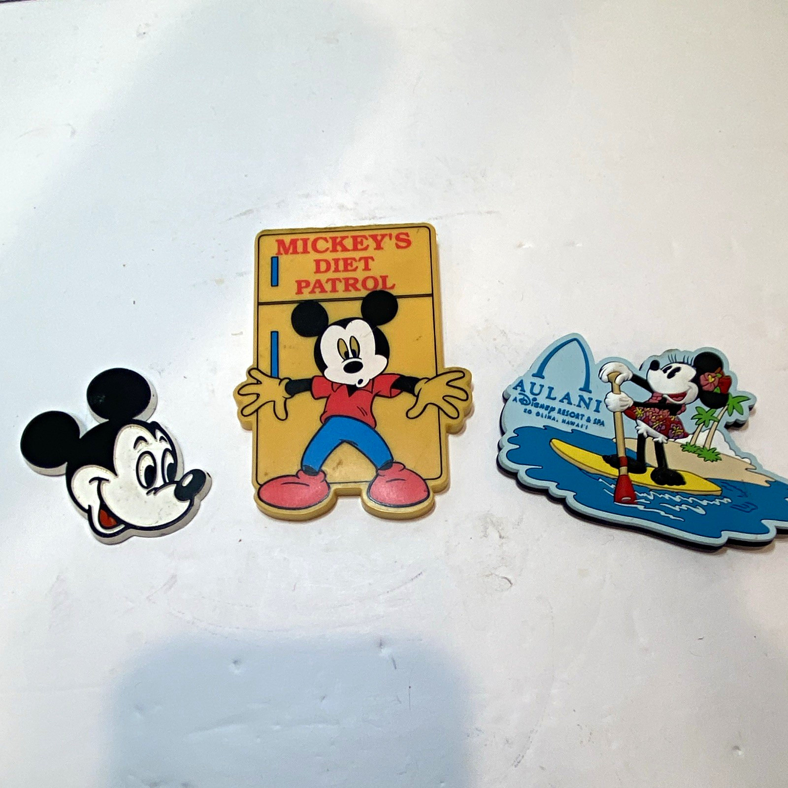 Disney Mickey Mouse Magnet Lot Vintage Diet Patrol Aulani Resort Souvenir Set 