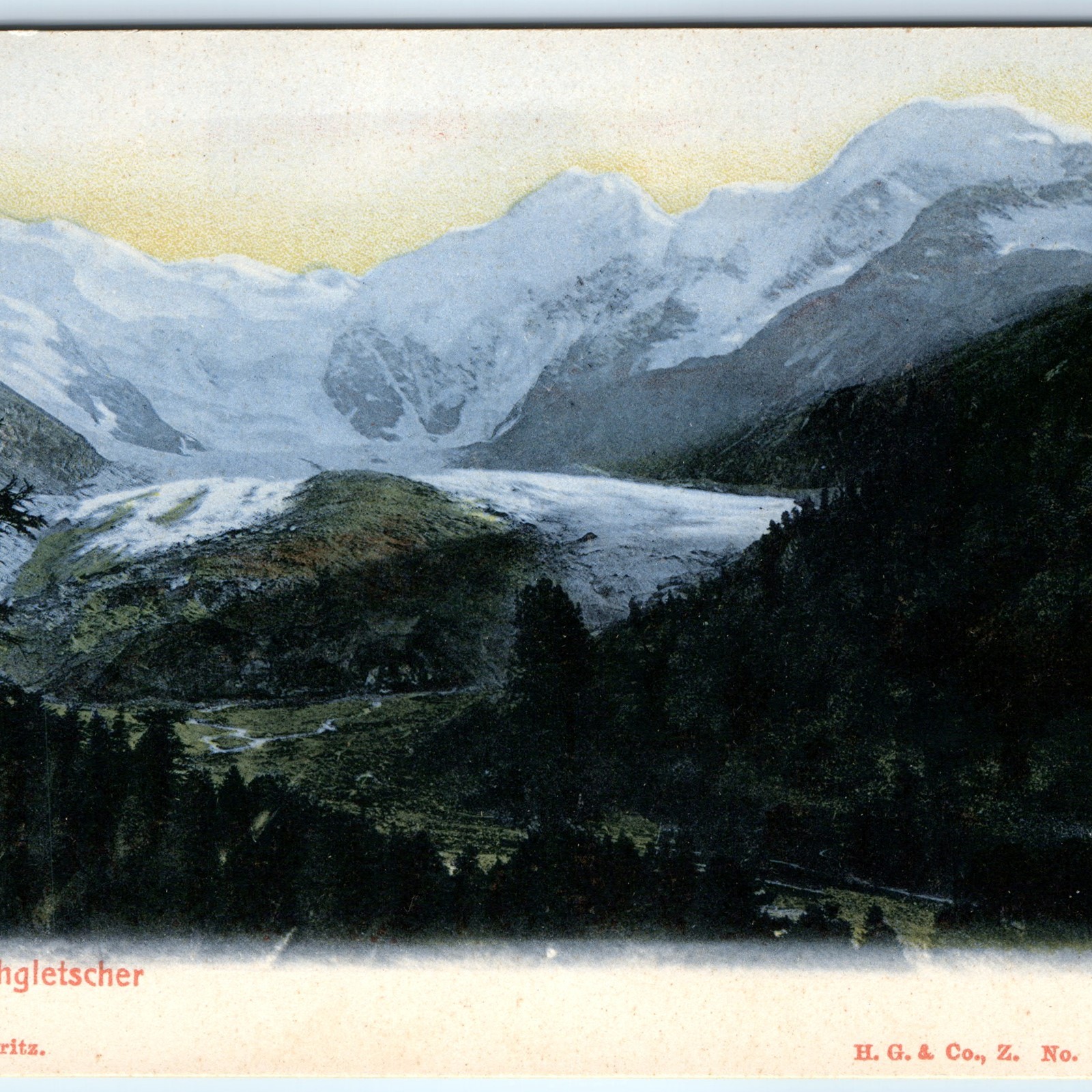 c1900s St. Moritz Switzerland Morteratsch Glacier Postcard Swiss Alps DB c1900s St. Moritz Switzerland Morteratsch Glacier Postcard Swiss Alps DB