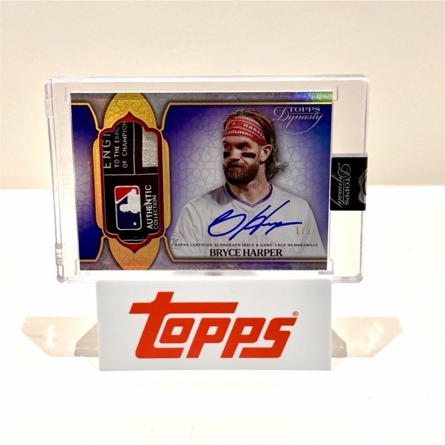 2025 Topps Dynasty BRYCE HARPER 1/1 AUTO Game Used MLB Logo Patch Phillies