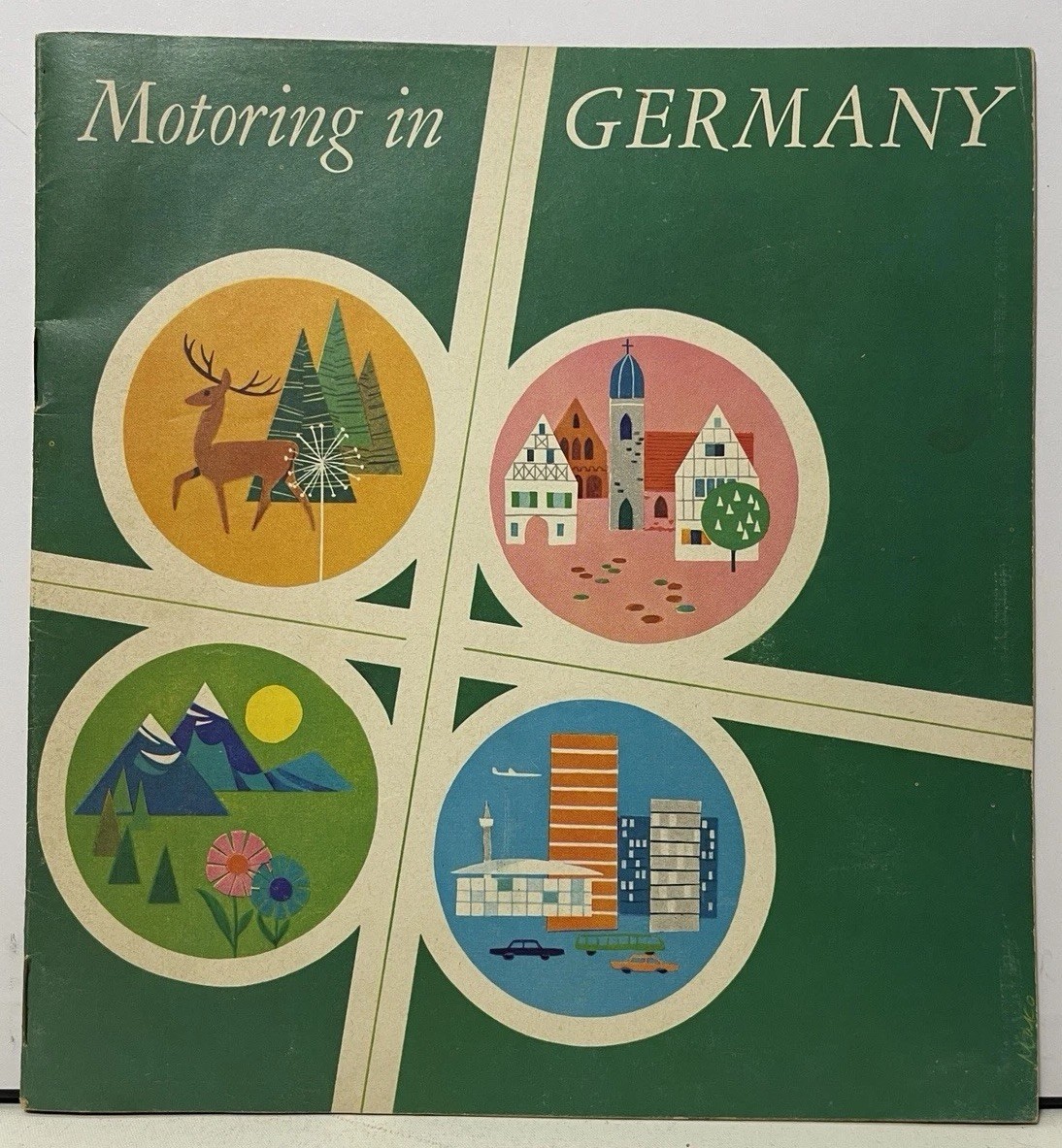 1964 Motoring in Germany Travel Guide Cold War Autobahn Maps VW Tourist Brochu