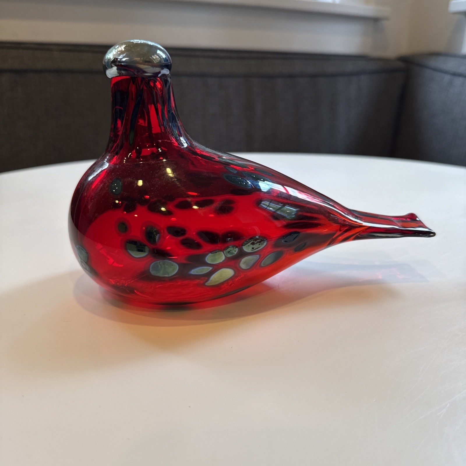 Iittala Birds by Toikka Ruby Red Art Glass Bird, Signed O. Toikka, 2 Available