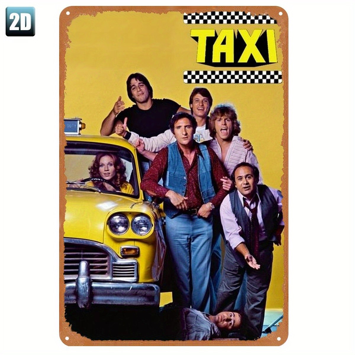 Vintage Taxi TV Show Retro Durable Tin Metal Signs Home Décor 8x12