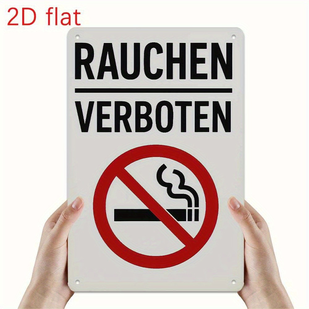 Humorous German Quote on No Smoking Tin Metal Signs Home Décor 8x12