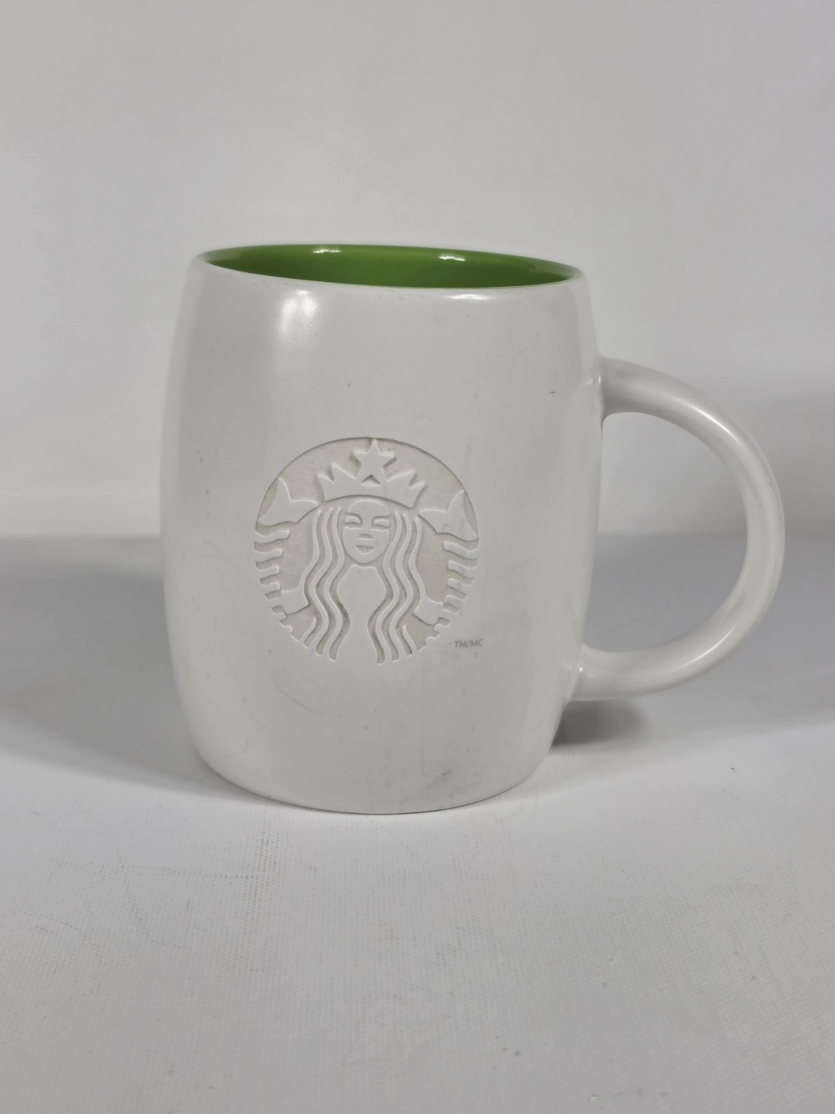 STARBUCKS - 2011 “T” Tous Droits Réservés Embossed Siren Mermaid Coffee Mug Cup STARBUCKS - 2011 “T” Tous Droits Réservés Embossed Siren Mermaid Coffee Mug Cup