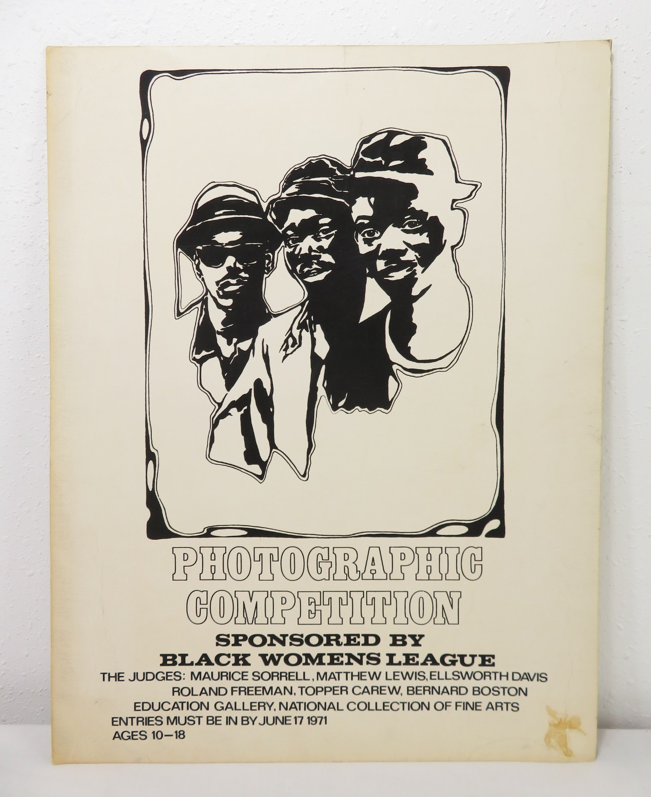 RARE 2 Side Poster 1971 BLACK WOMENS LEAGUE PHOTOGRAPHY COMPETITION Vintage Sign