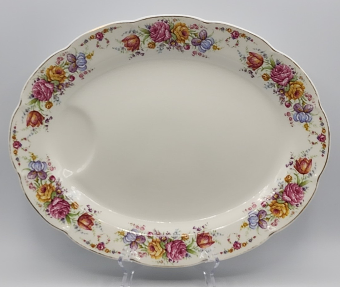 Theodore Haviland Bellefleur Large Serving Platter with Juice Well READ BLUE
